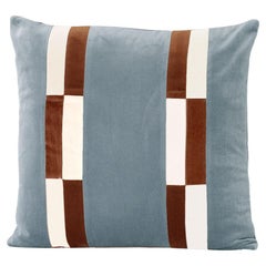 Fluorite Cloudy Blue Velvet Deluxe Handmade Decorative Pillow