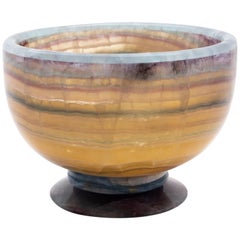 Fluorite Footed Bowl, Natural Specimen, Multi-Color, Large