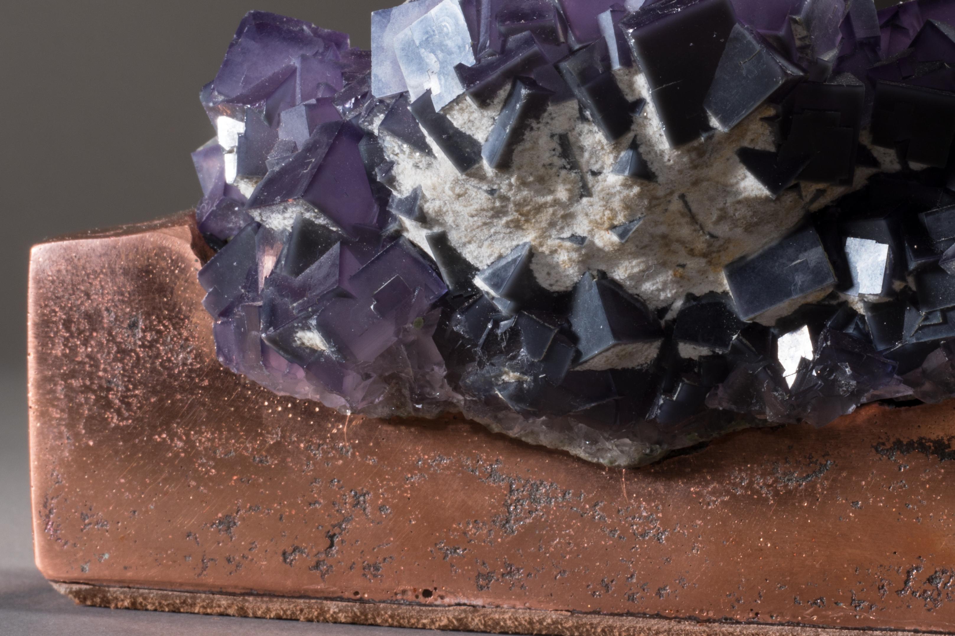 American Fluorite on Copper Base