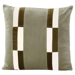 Fluorite Stone Green Velvet Deluxe Handmade Decorative Pillow