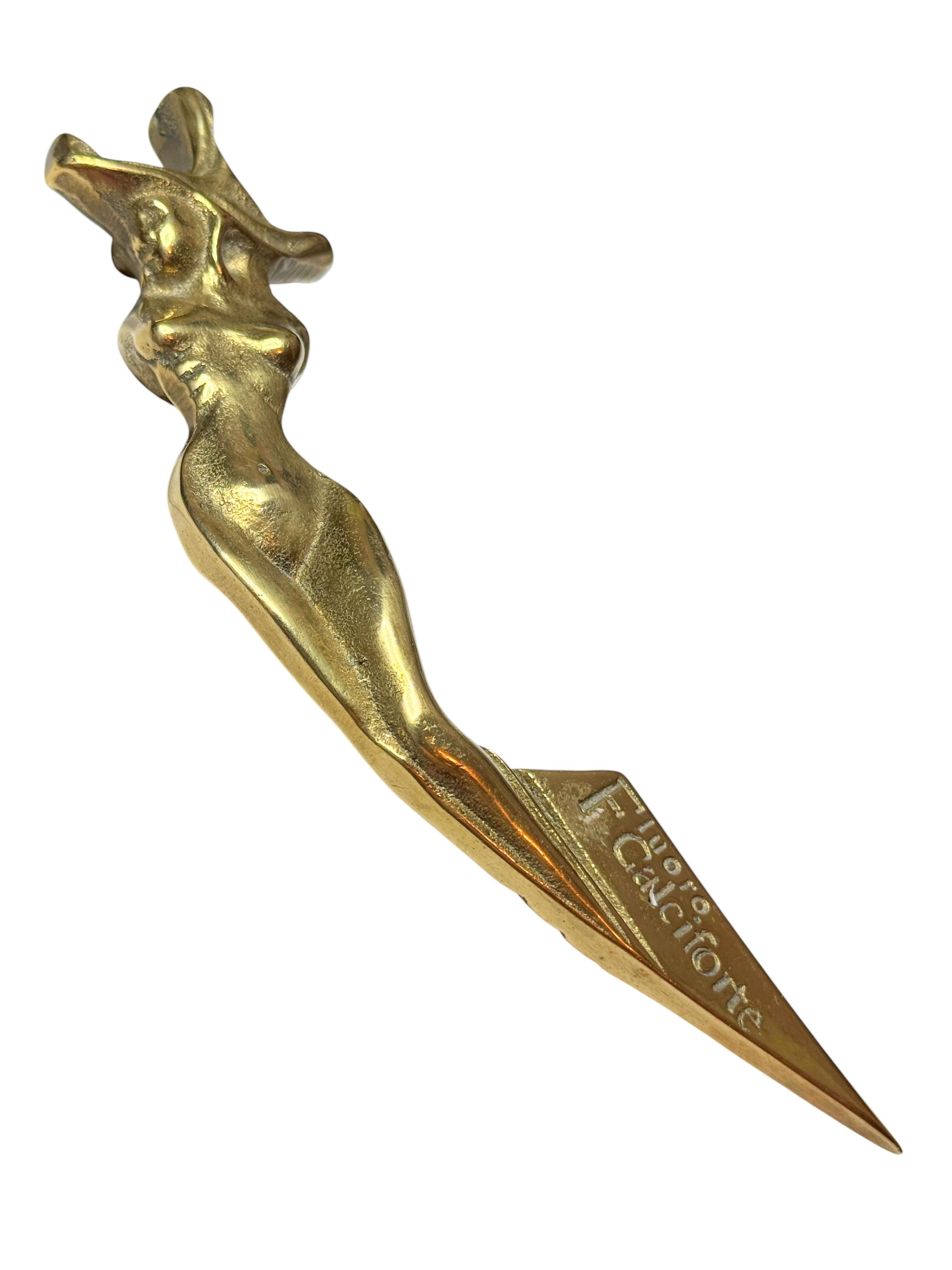 FLUORO CALCIFORTE Jugendstil Nackte Dame Brieföffner Antik 1900s im Angebot 1