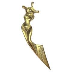 FLUORO CALCIFORTE Art Nouveau Nude Lady Letter Opener Antique 1900s
