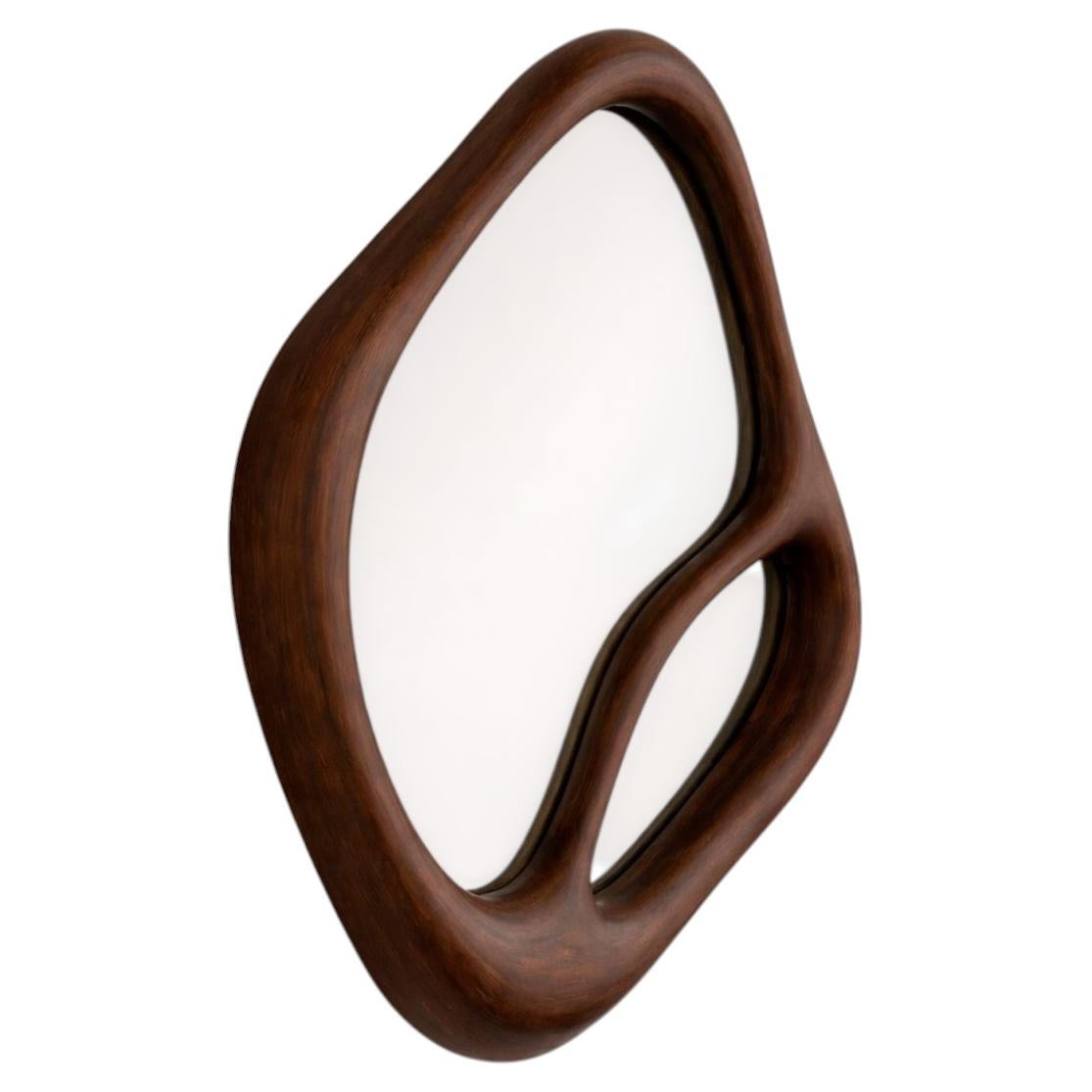 Specchio da parete Flurr Unique in Oak Wood di Andre Monnier in vendita