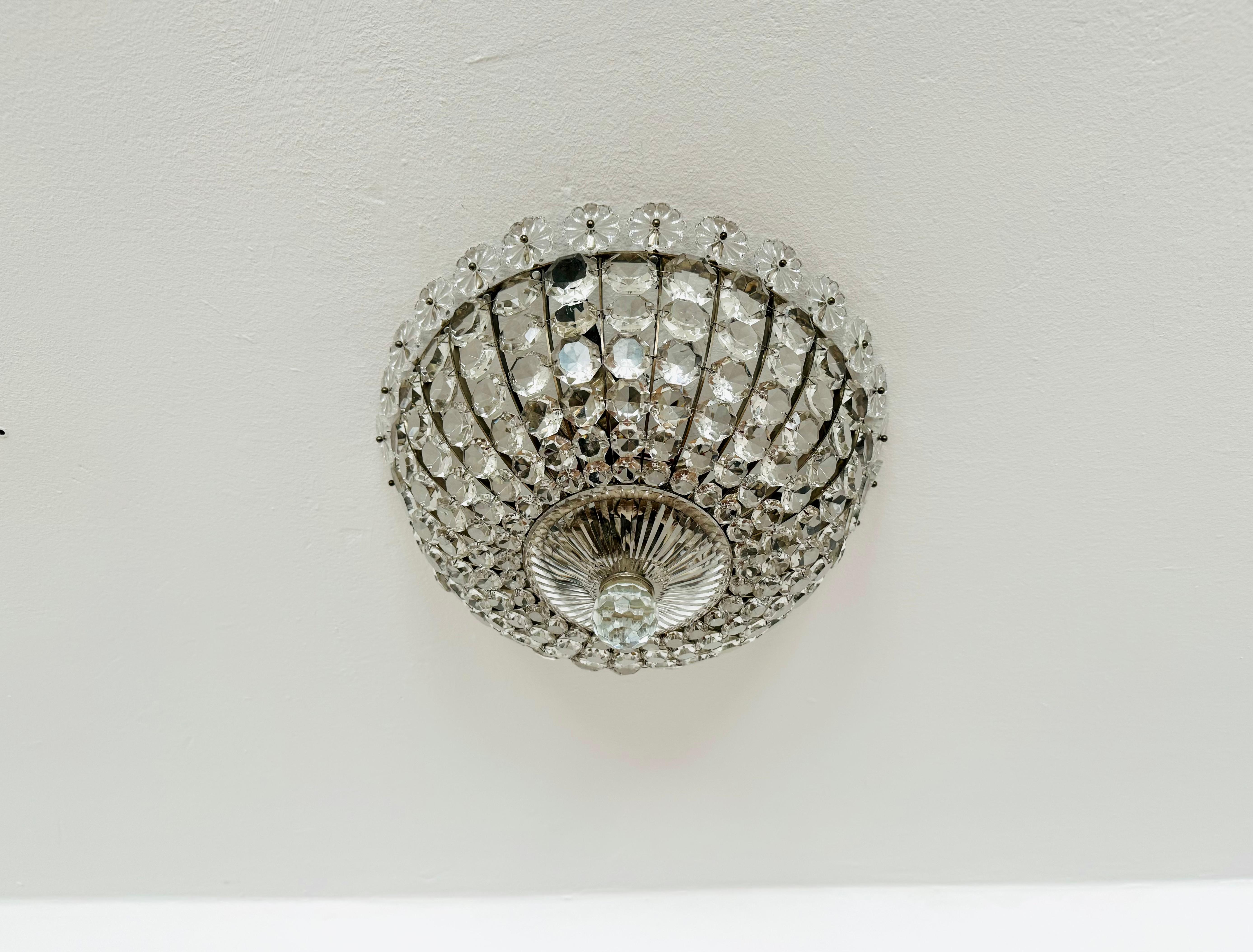 Austrian Flush Chandelier by Bakalowits For Sale