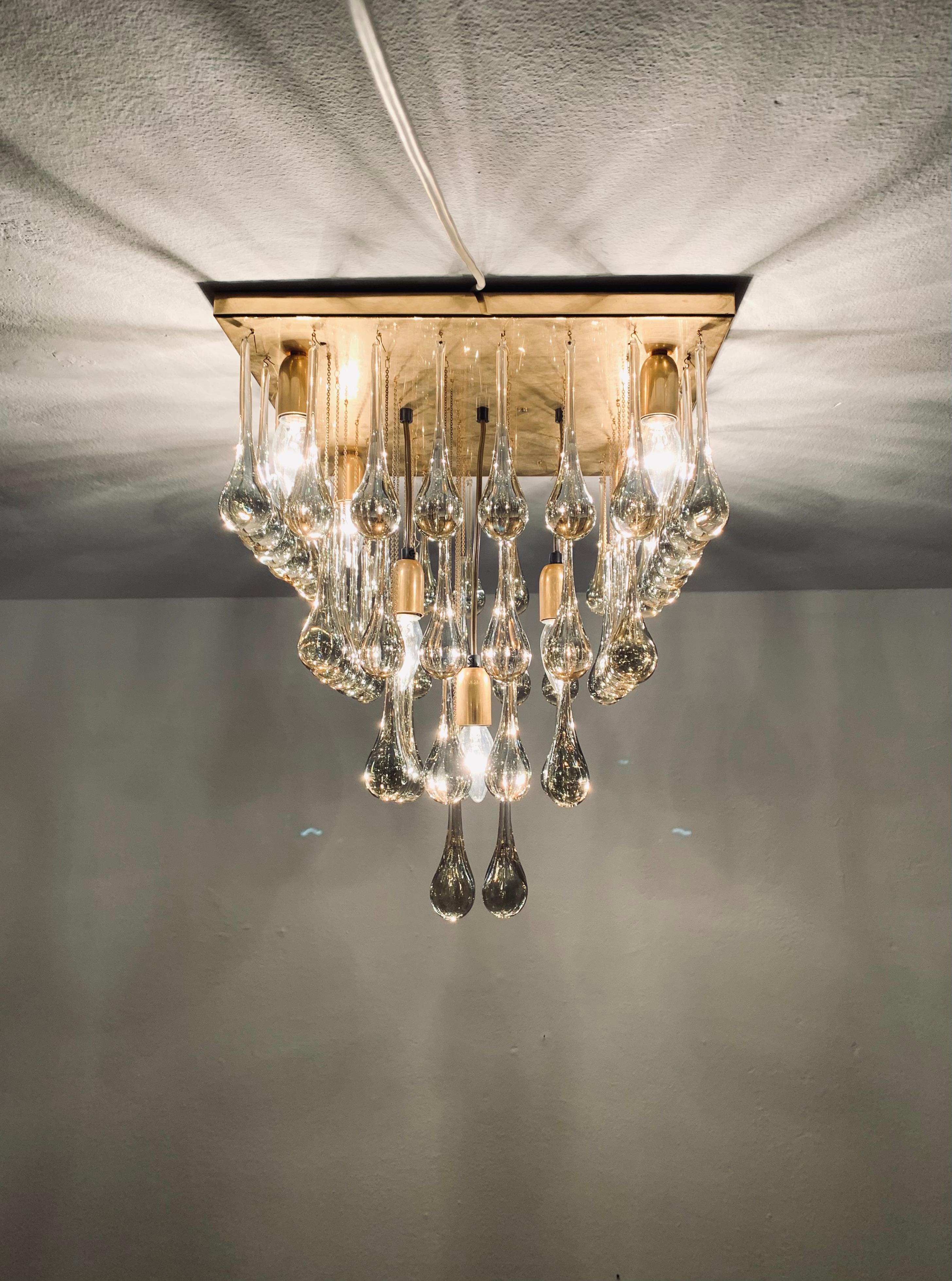 Flush Chandelier by Ernest Palme For Sale 3