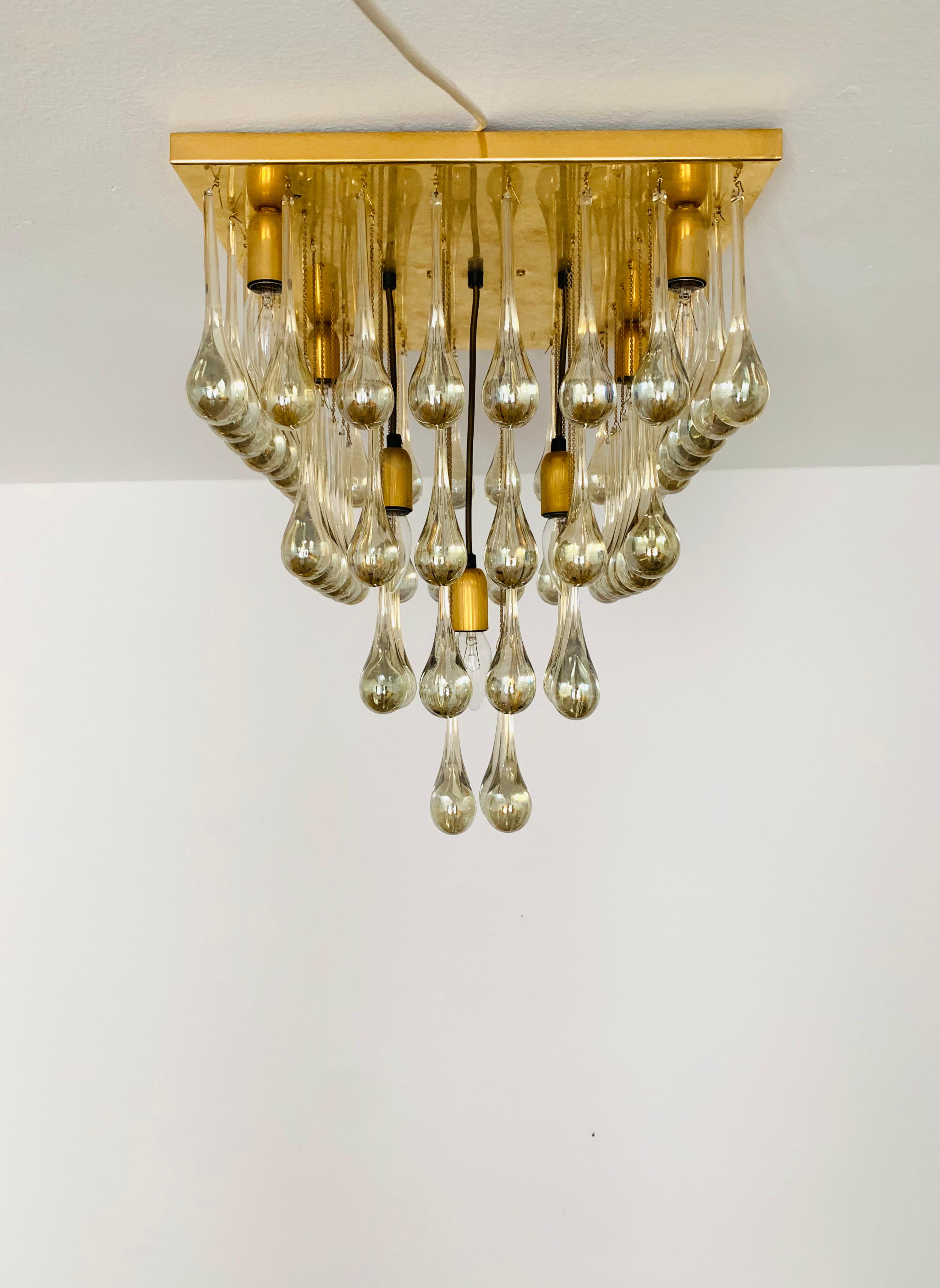German Flush Chandelier by Ernest Palme For Sale