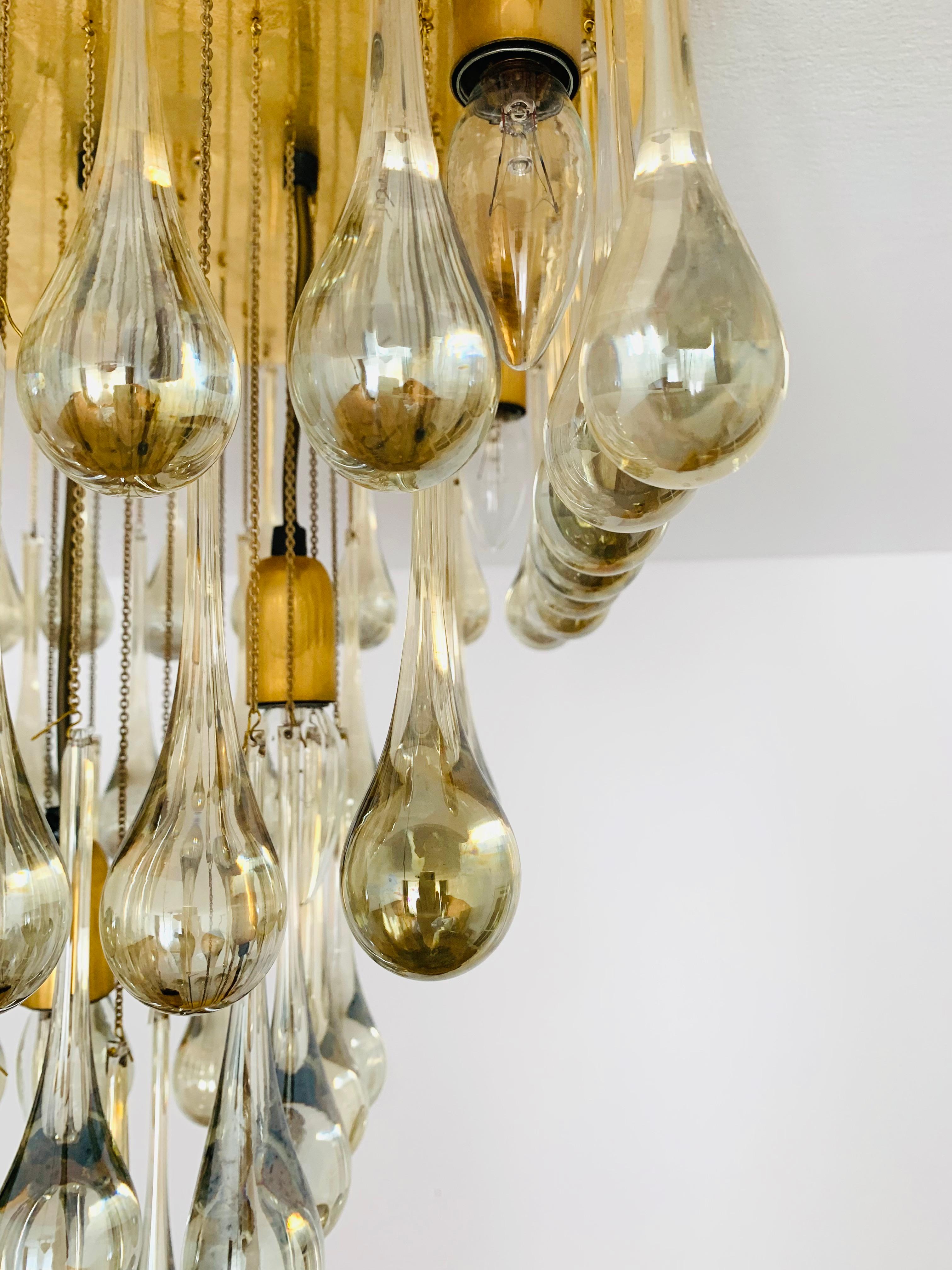 Flush Chandelier by Ernest Palme For Sale 2