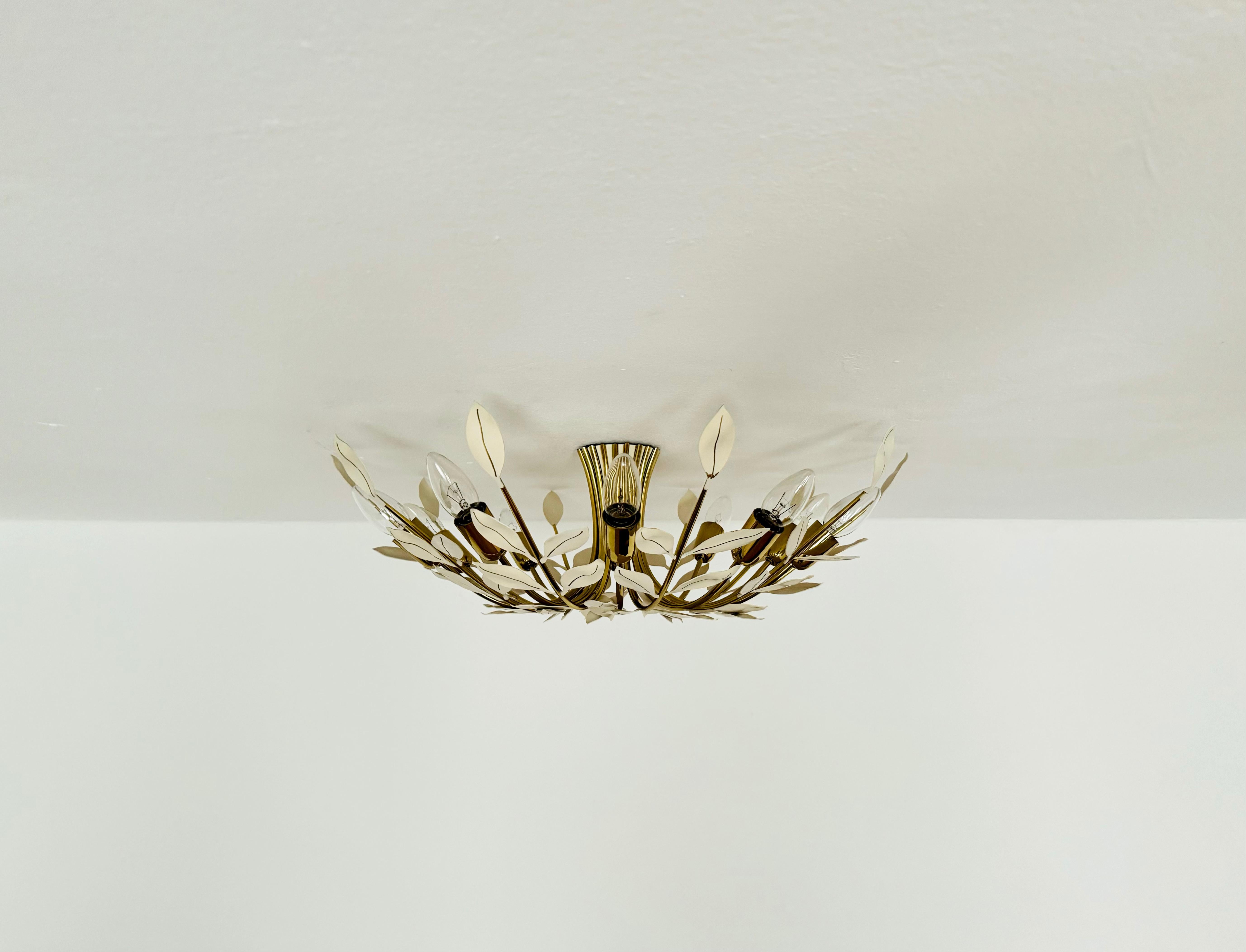 Mid-20th Century Flush Chandelier by Vereinigte Werkstätten München For Sale