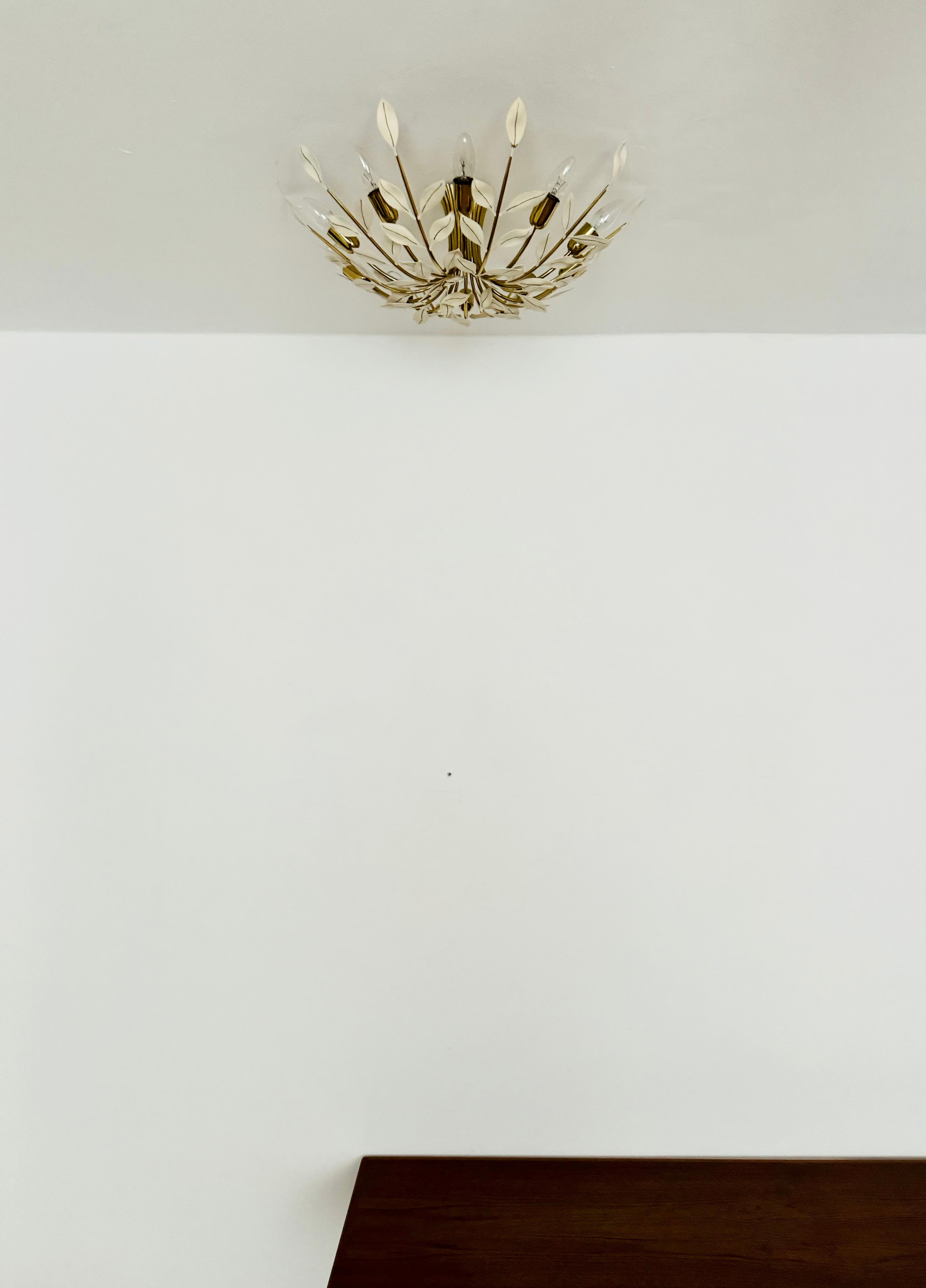 Metal Flush Chandelier by Vereinigte Werkstätten München For Sale