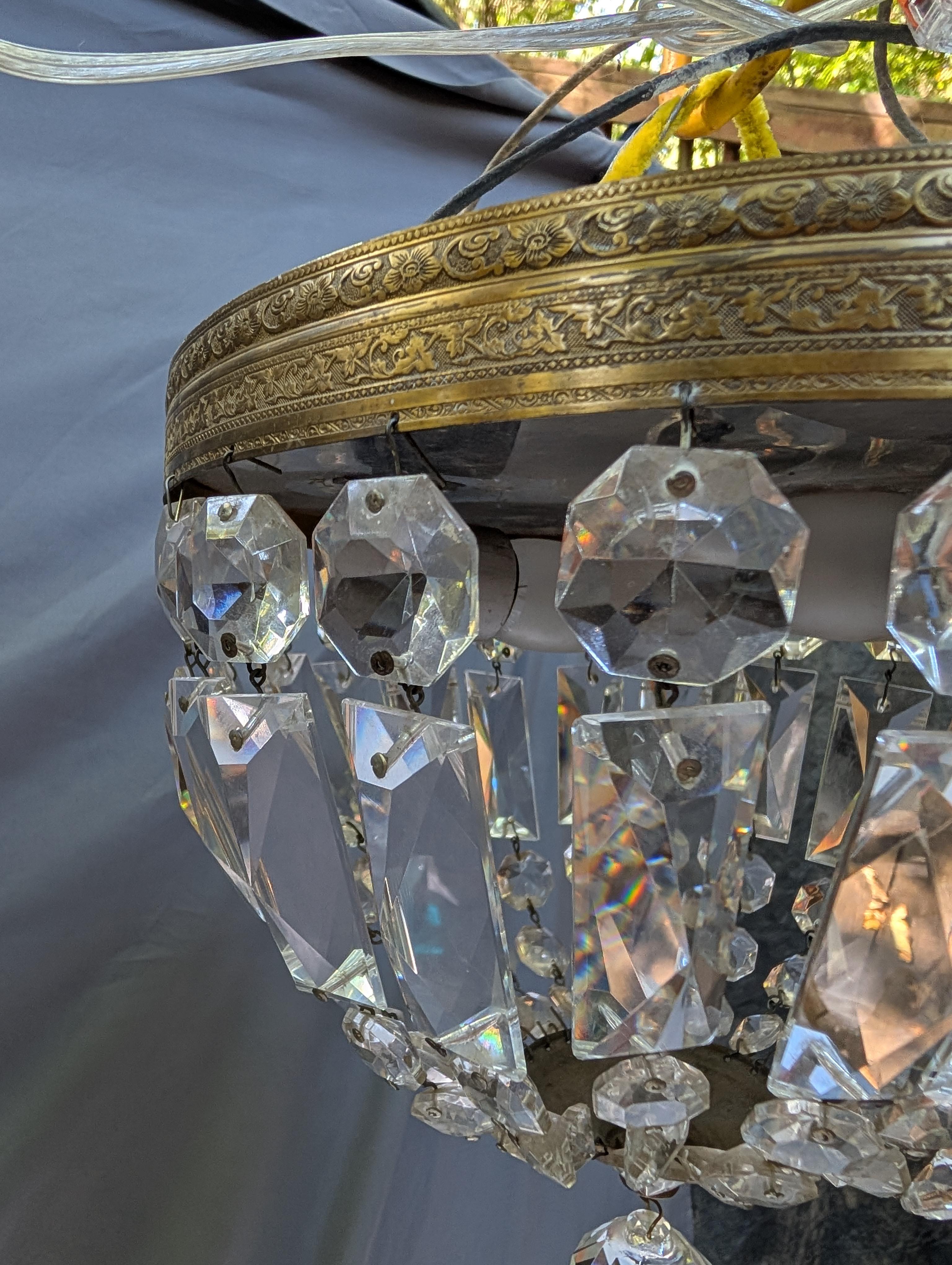 Luminaire affleurant en laiton et cristal en vente 5