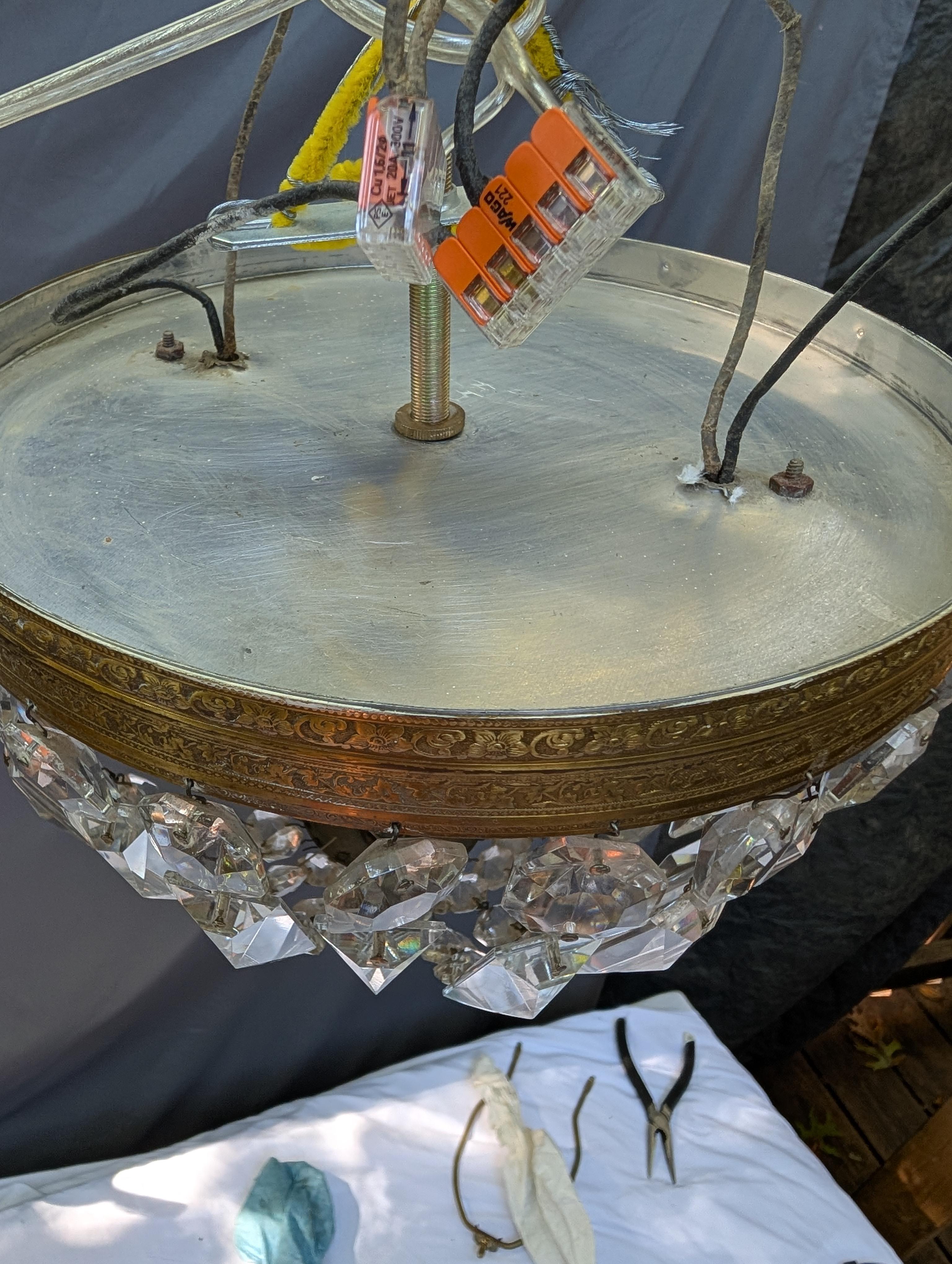 Luminaire affleurant en laiton et cristal en vente 6