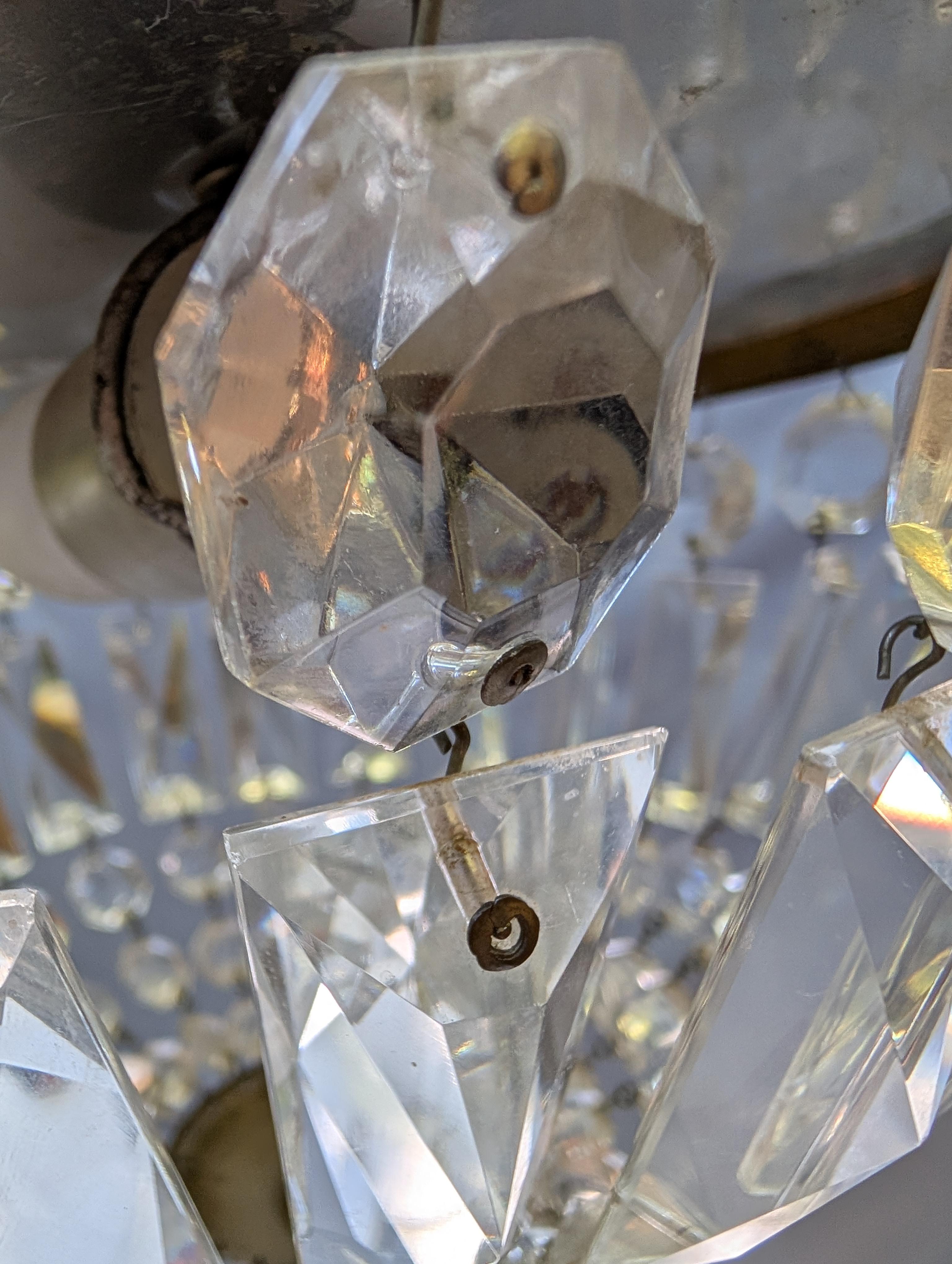 Luminaire affleurant en laiton et cristal en vente 9