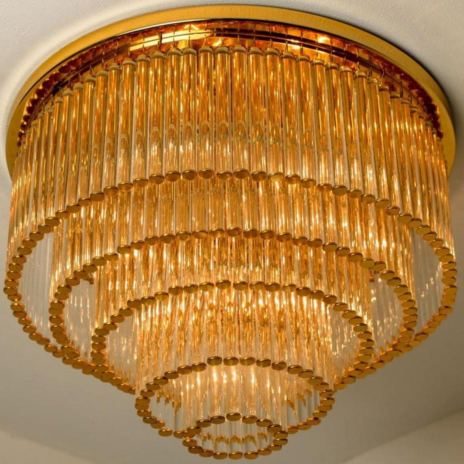 Style Adam Monture encastrée C. Palme en laiton et cristal, 1970 en vente