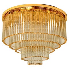 Lampada ad incasso di C.Palme in ottone e cristallo, anni '70