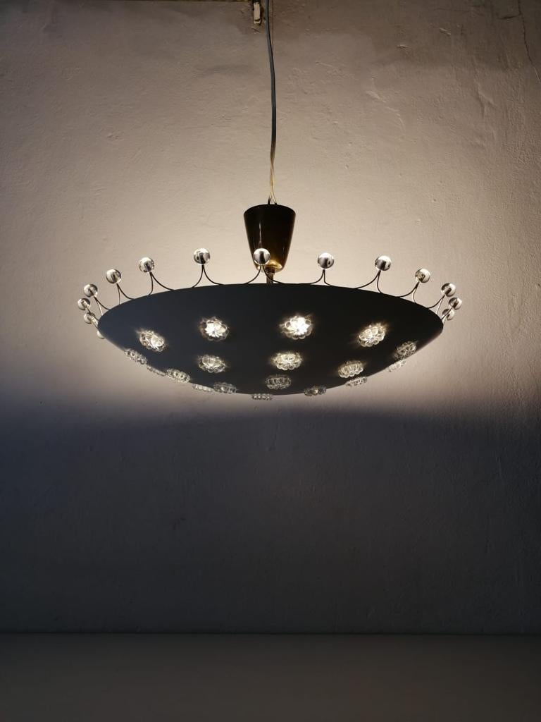 Mid-Century Modern White Metal Ceiling Lamp by Emil Stejnar for Rubert Nikoll, 1950s, Austria