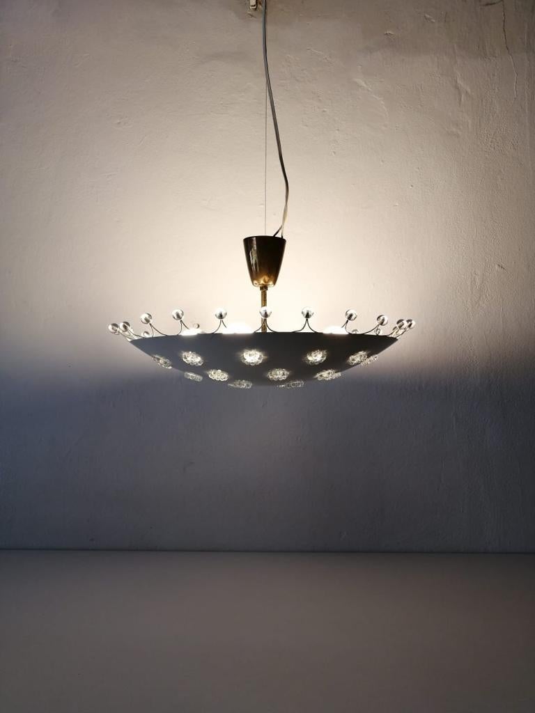 Austrian White Metal Ceiling Lamp by Emil Stejnar for Rubert Nikoll, 1950s, Austria