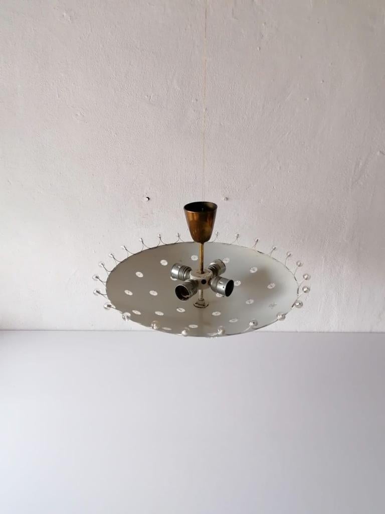 Mid-20th Century White Metal Ceiling Lamp by Emil Stejnar for Rubert Nikoll, 1950s, Austria