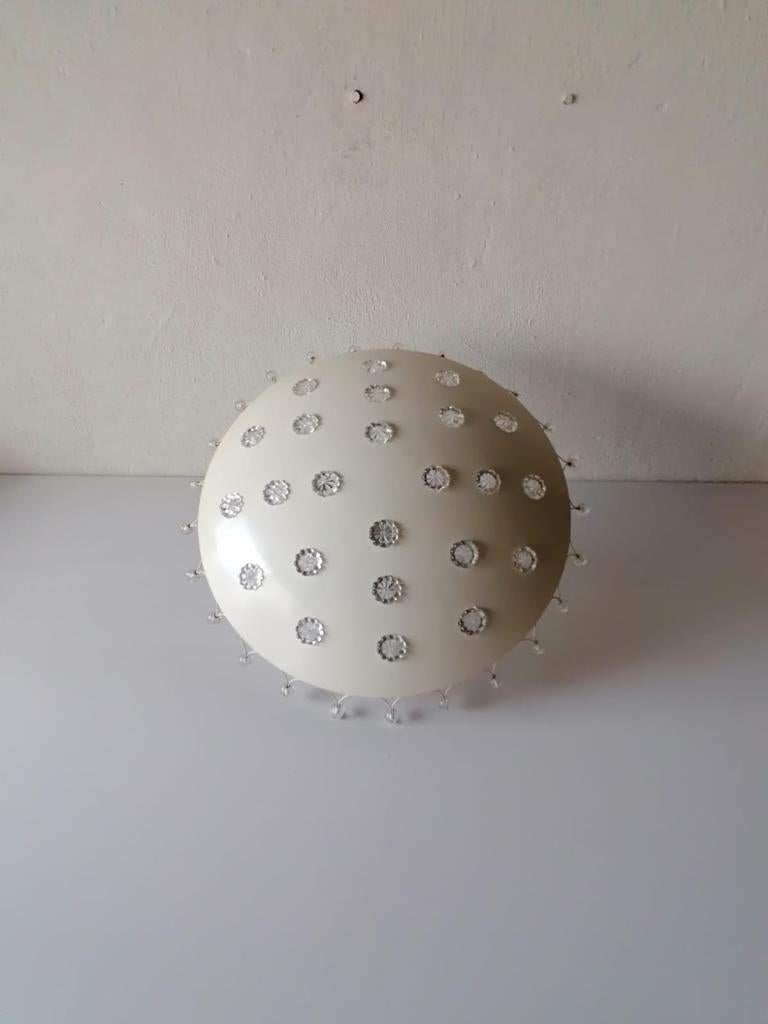 White Metal Ceiling Lamp by Emil Stejnar for Rubert Nikoll, 1950s, Austria 2