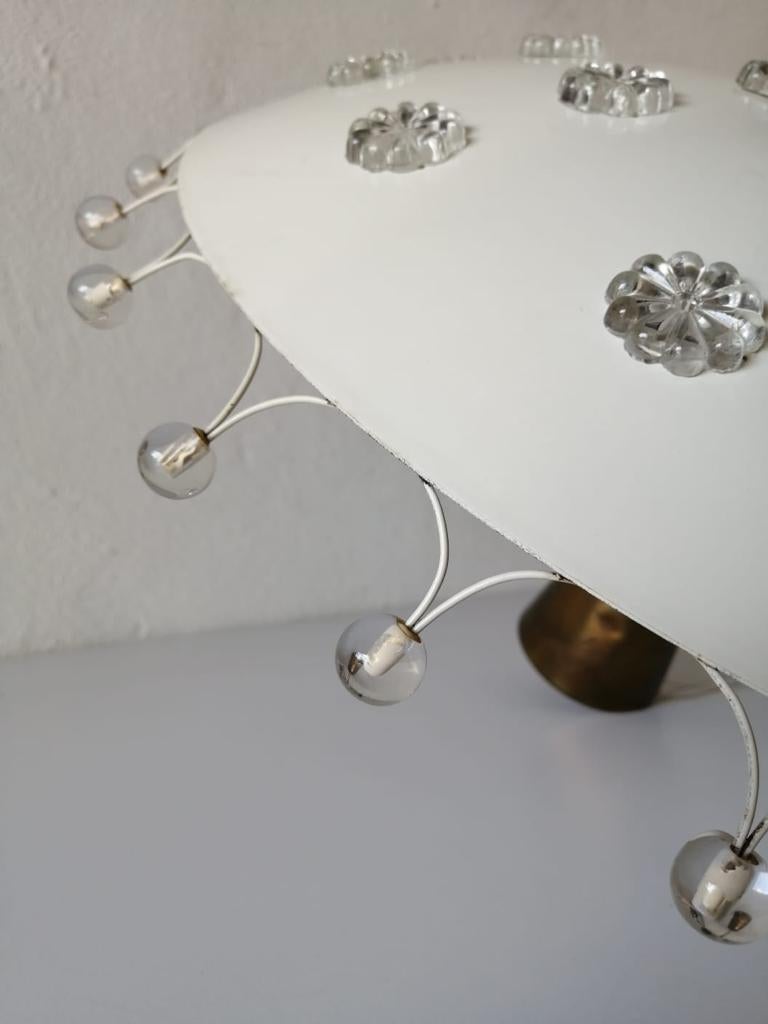 White Metal Ceiling Lamp by Emil Stejnar for Rubert Nikoll, 1950s, Austria 3