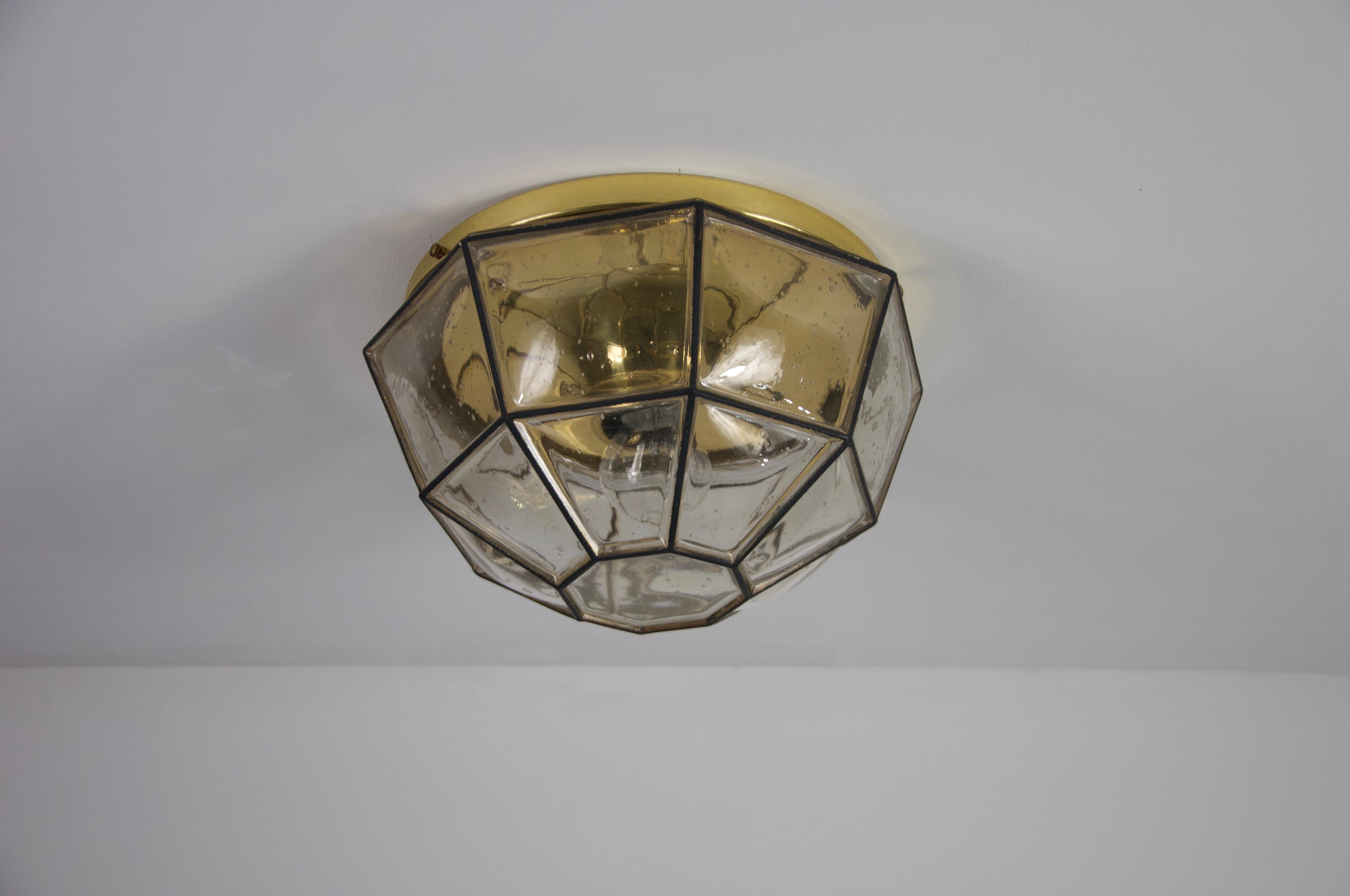 Metal Flush Mount by Glashütte Limburg, Germany, 1960s, Nr 1 For Sale