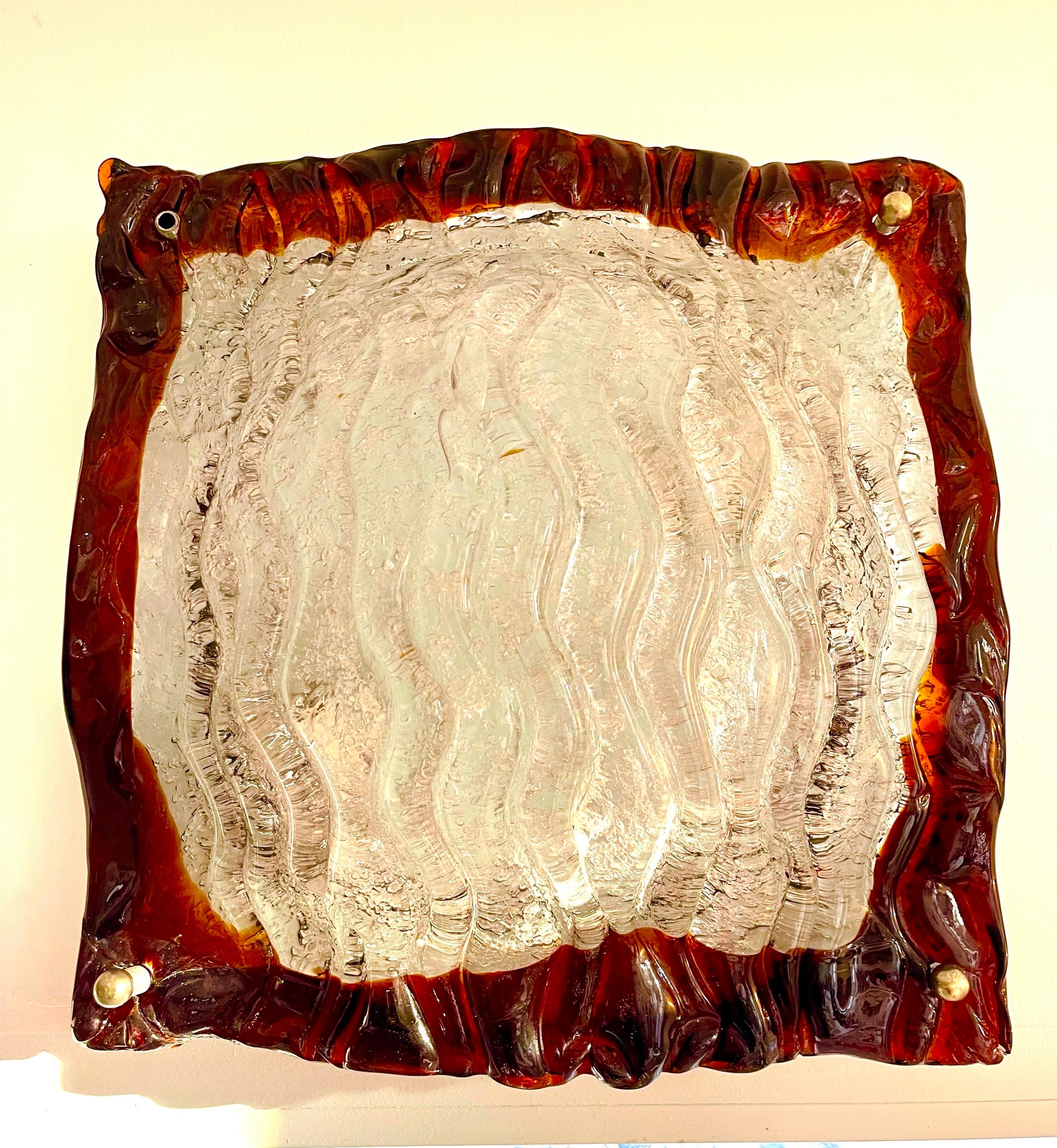 Fin du 20e siècle Paire de Murano en verre bicolore de Mazzega, Italie, 1970 en vente