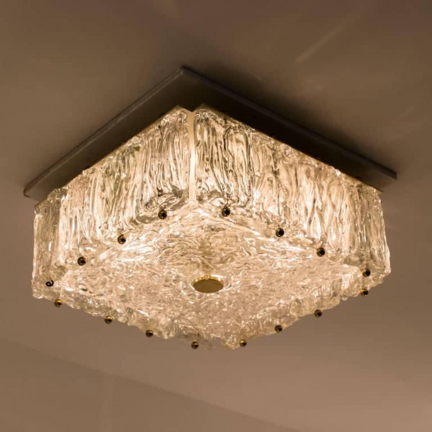 Flush Mount de Vereinigte Werkstätten Detalles de cristal y latón, años 60 Otro en venta