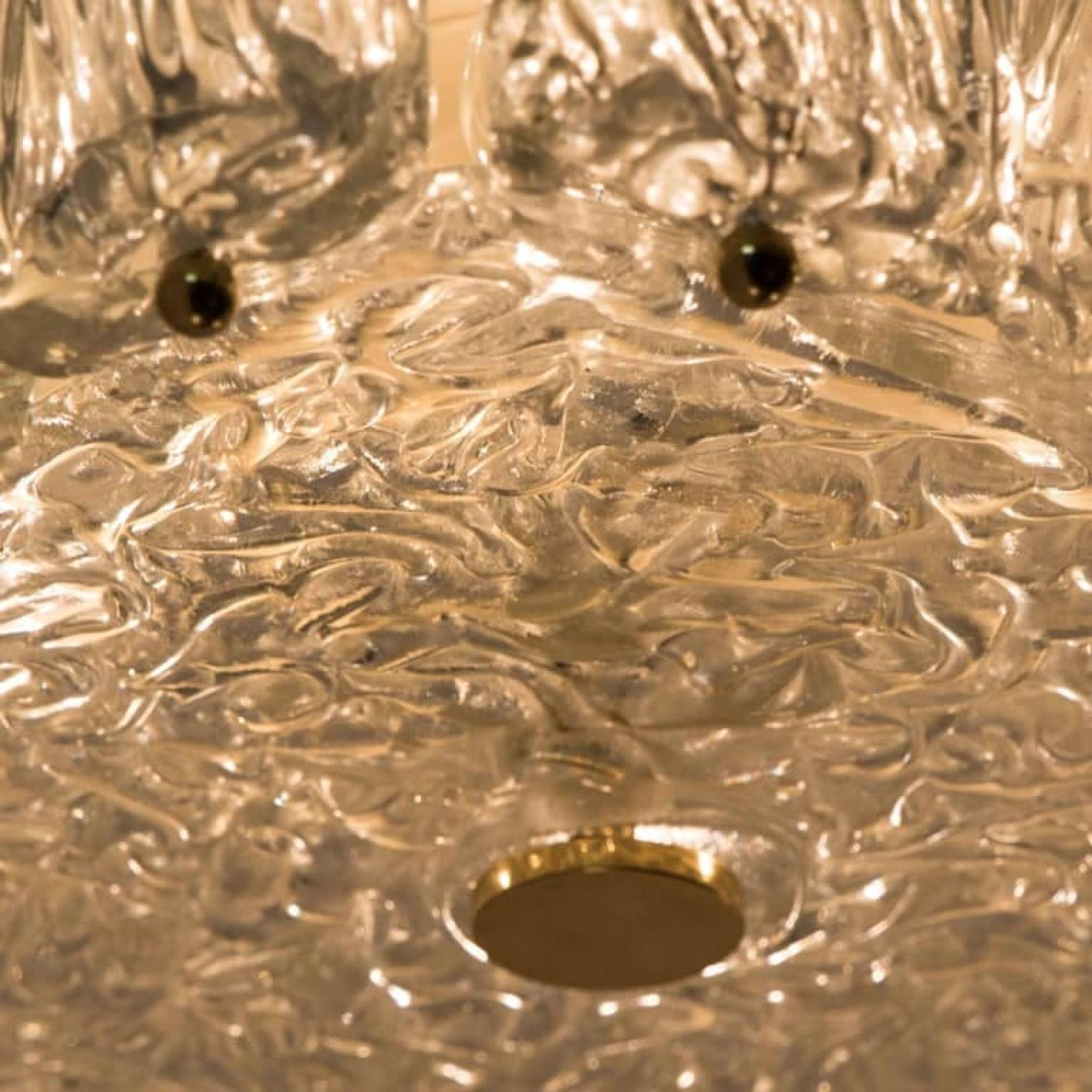 Flush Mount de Vereinigte Werkstätten Detalles de cristal y latón, años 60 Latón en venta