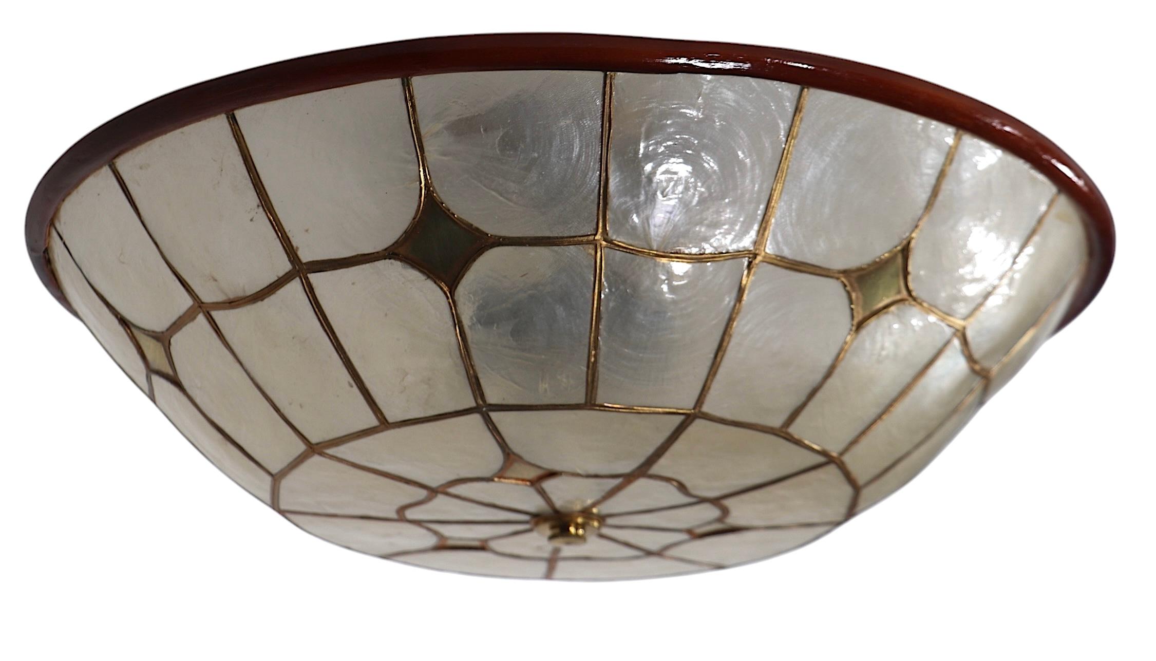 Flush Mount Capiz Shell Chandelier Light Fixture 4