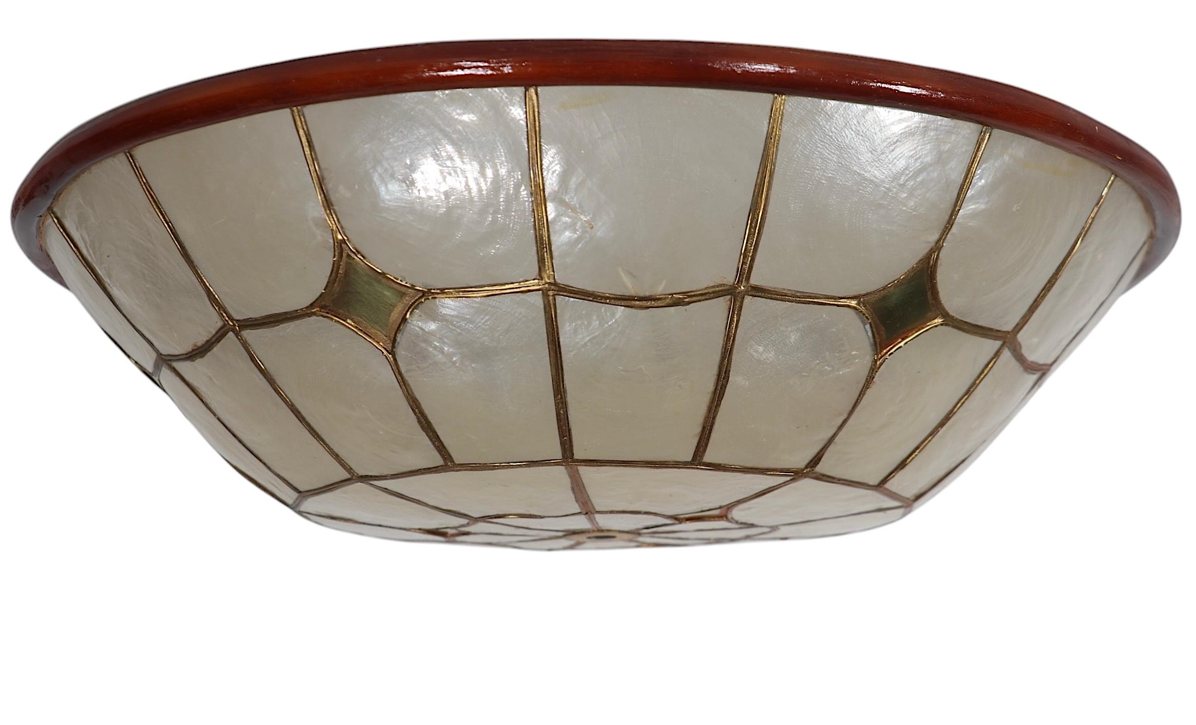 Flush Mount Capiz Shell Chandelier Light Fixture 6