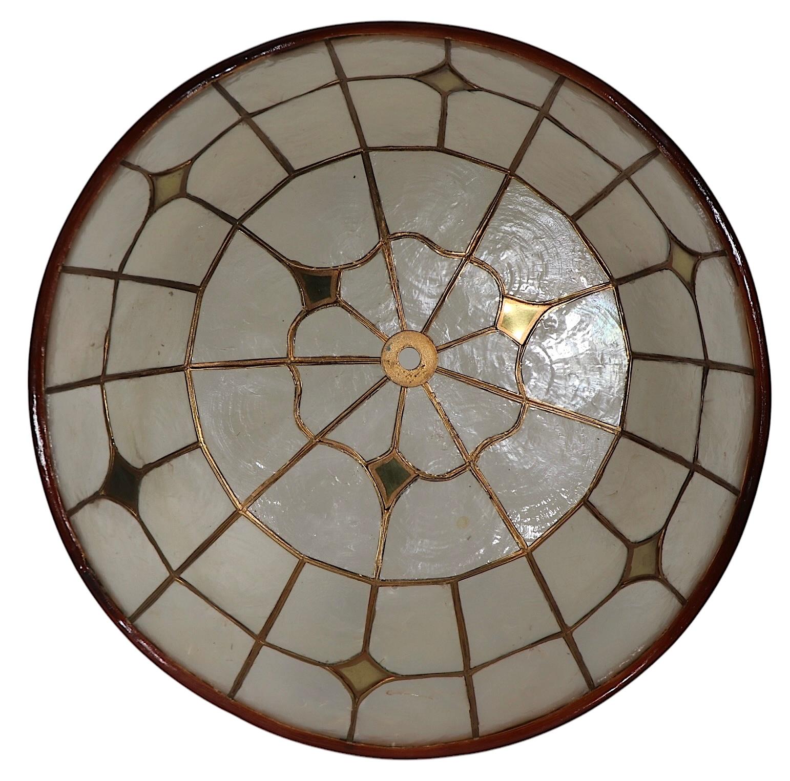 Flush Mount Capiz Shell Chandelier Light Fixture 7
