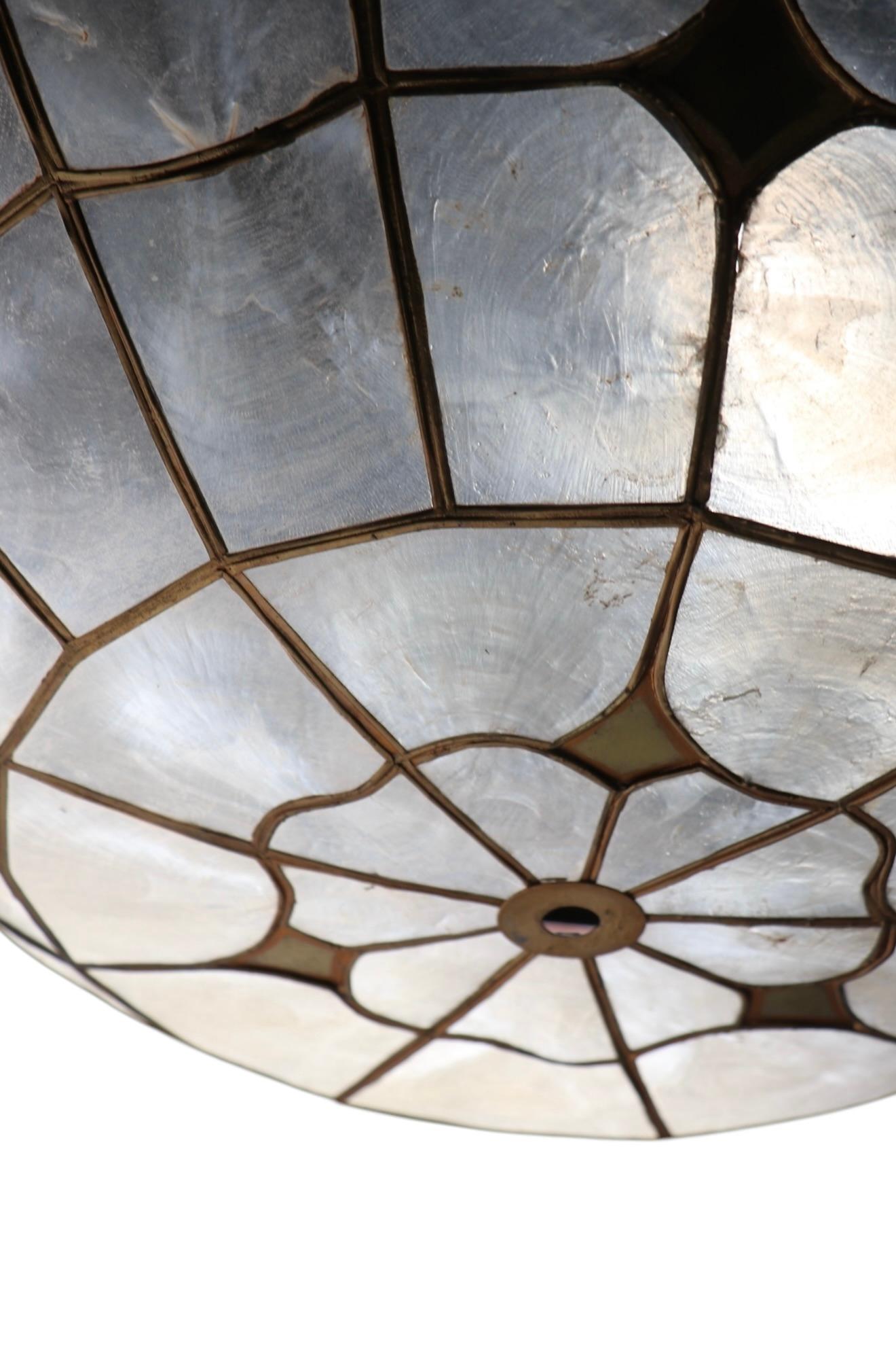 Flush Mount Capiz Shell Chandelier Light Fixture 10