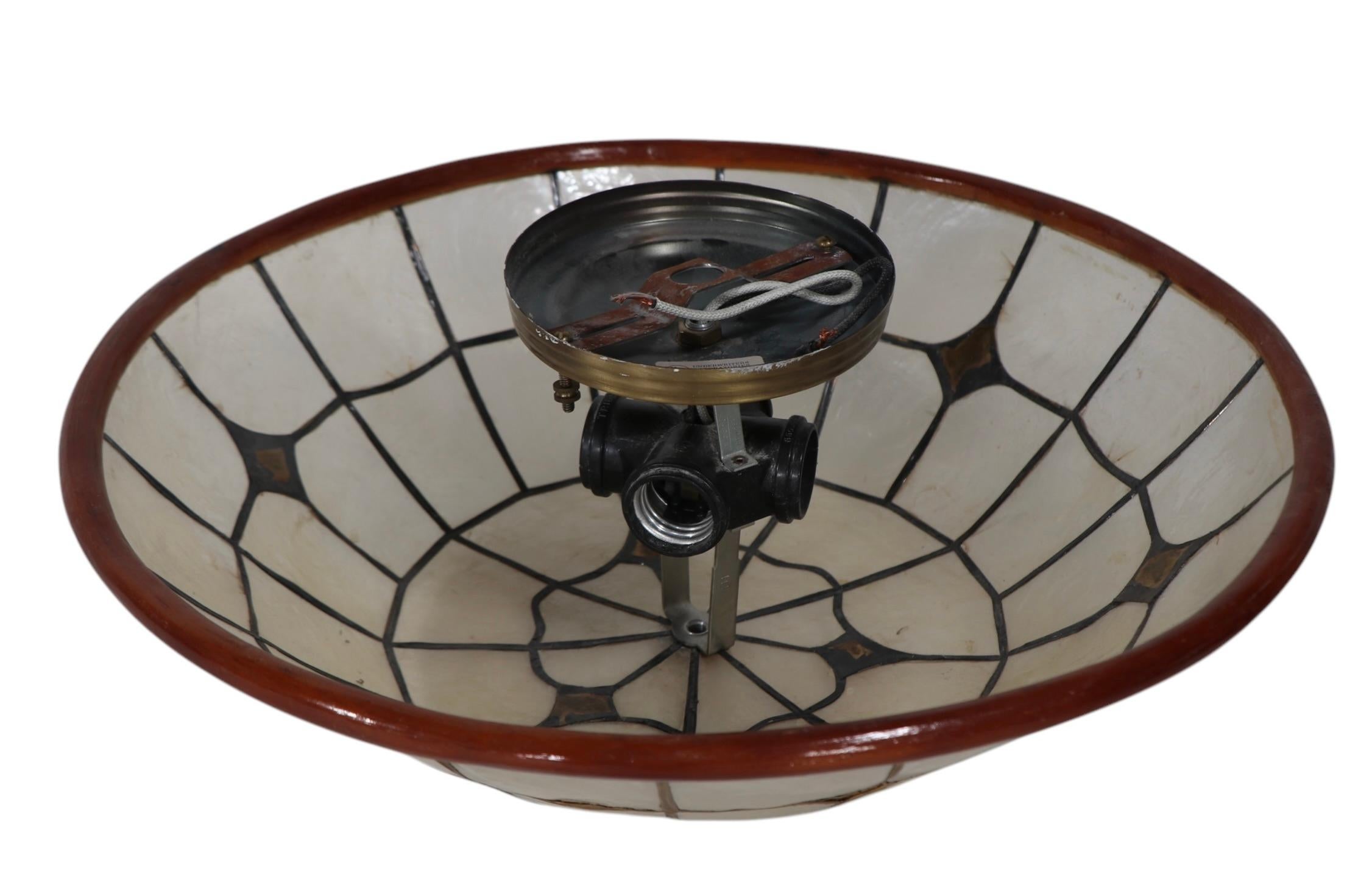 Flush Mount Capiz Shell Chandelier Light Fixture 13