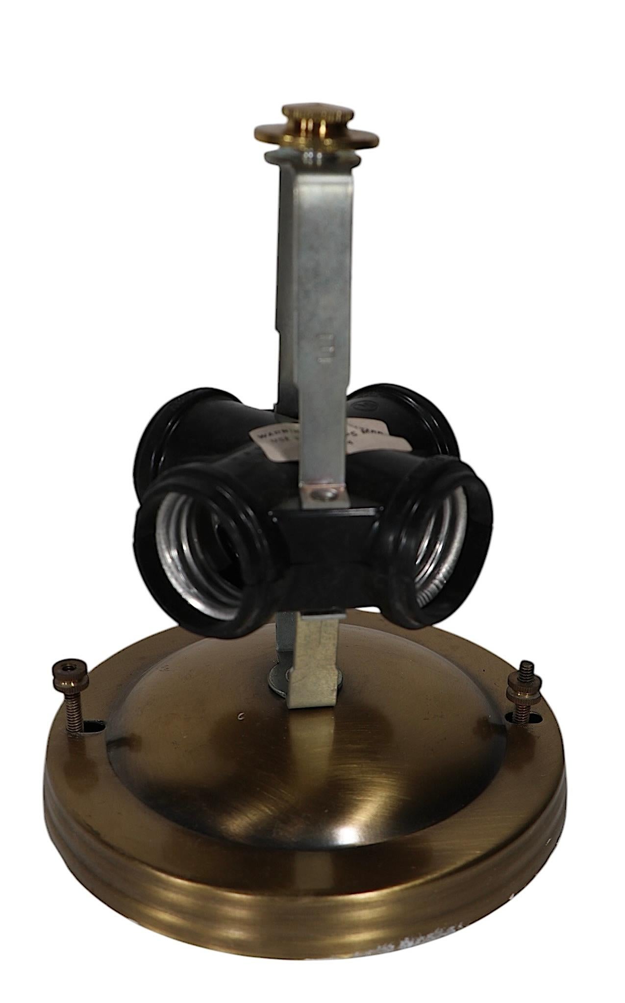 20th Century Flush Mount Capiz Shell Chandelier Light Fixture