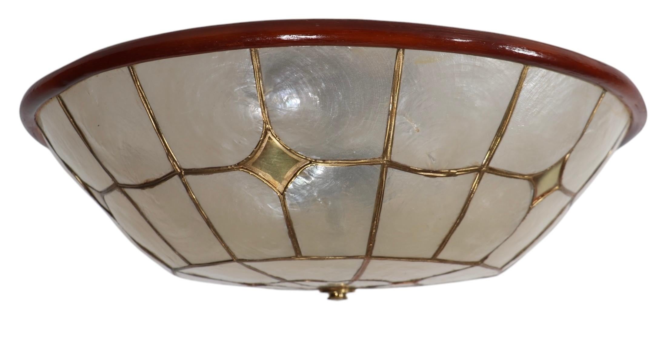 Flush Mount Capiz Shell Chandelier Light Fixture 1