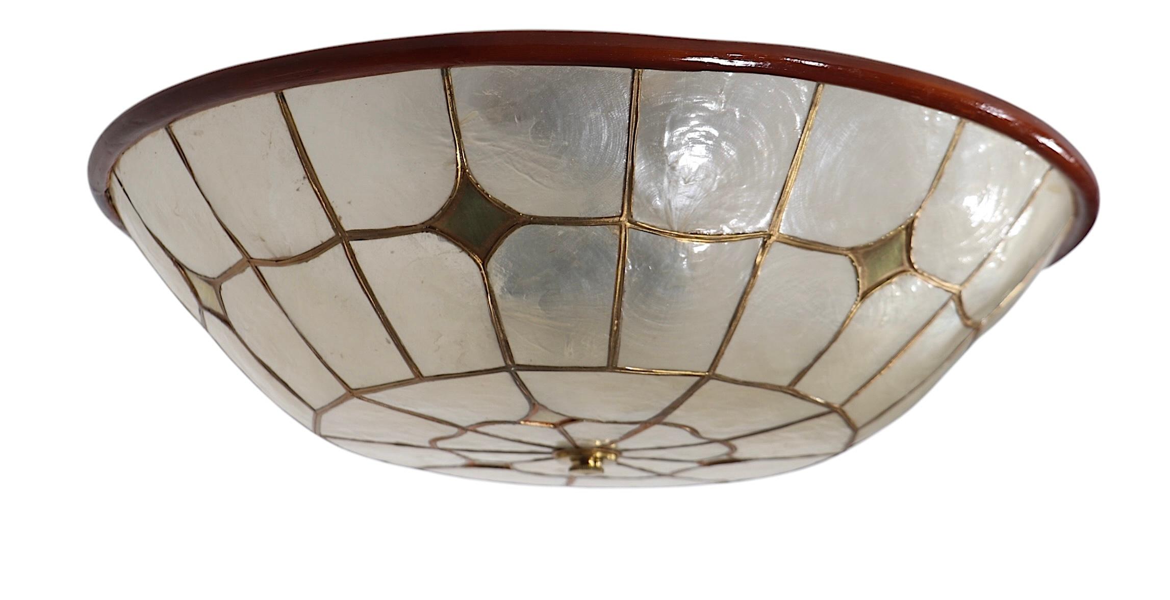 Flush Mount Capiz Shell Chandelier Light Fixture 2