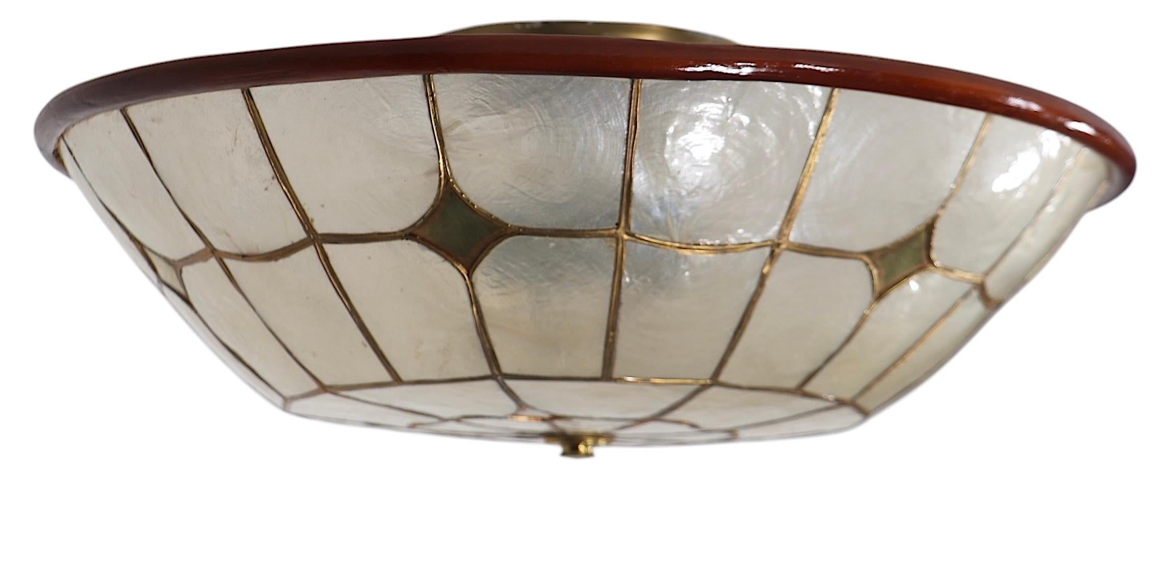 Flush Mount Capiz Shell Chandelier Light Fixture 3