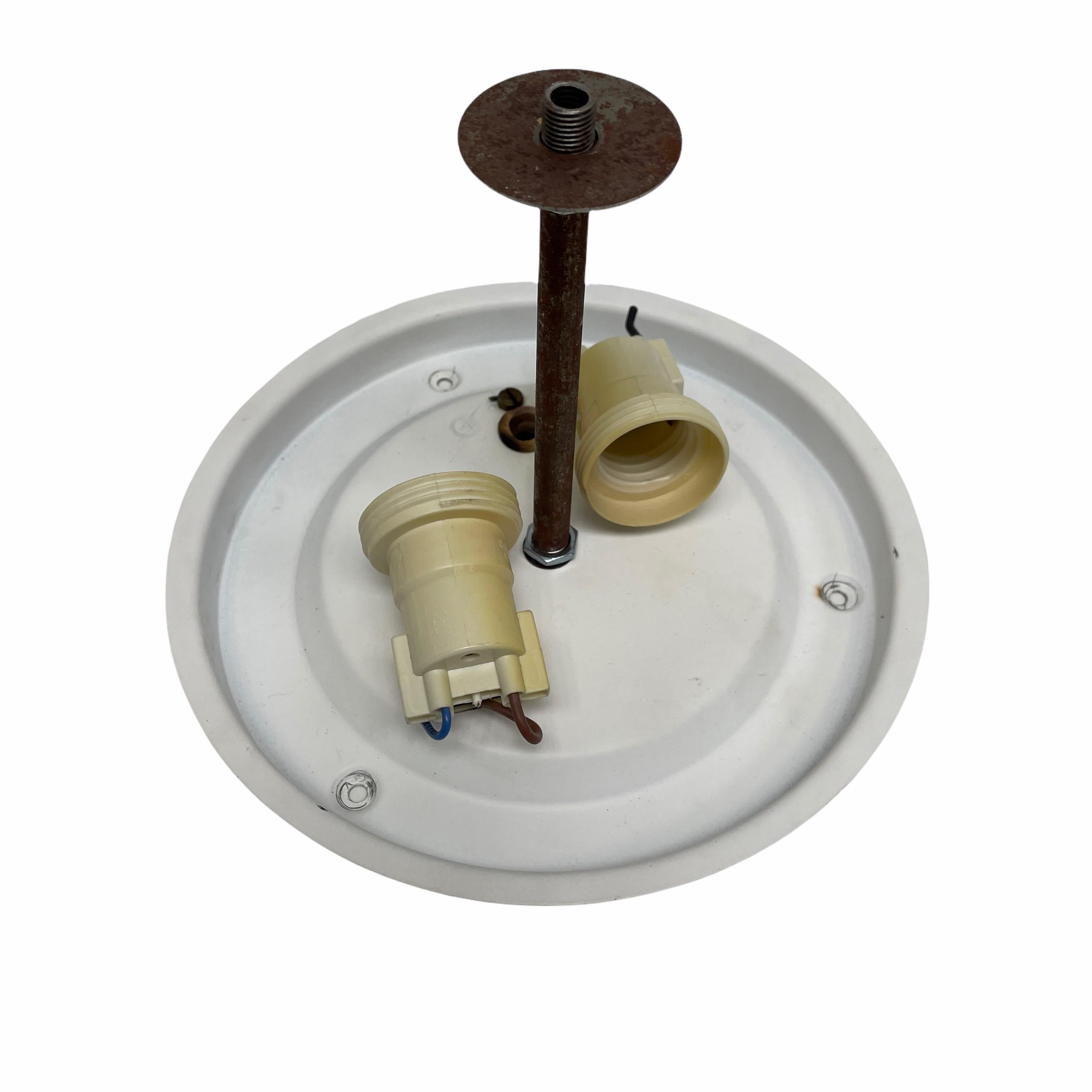 Metal Flush Mount Ceiling Lamp Flower Power Style, 1960s, Italy For Sale