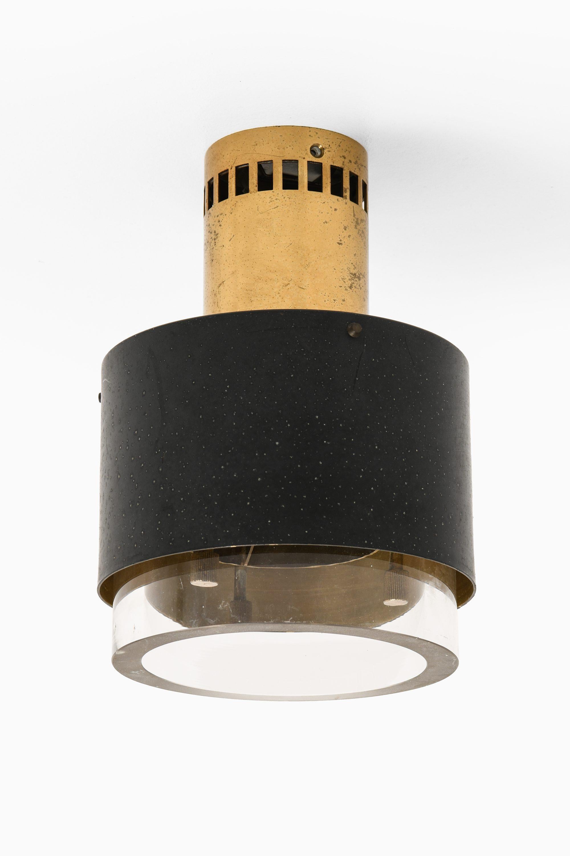 Danese Lampada da soffitto e da incasso in ottone e vetro di Kaye Kørbing, anni '60 in vendita