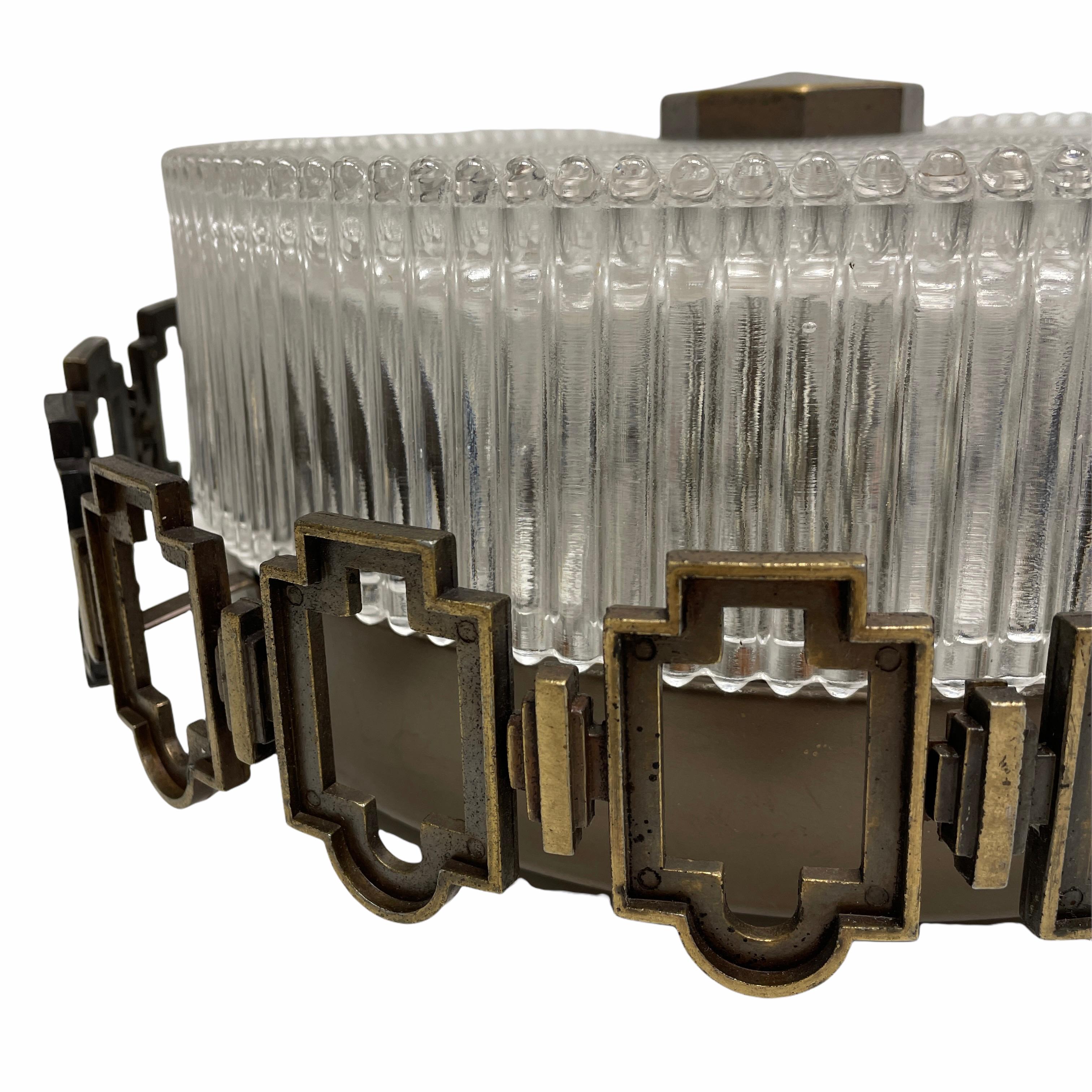 Flush Mount Ceiling Light Art Deco Style, 1960s, Germany In Good Condition In Nuernberg, DE