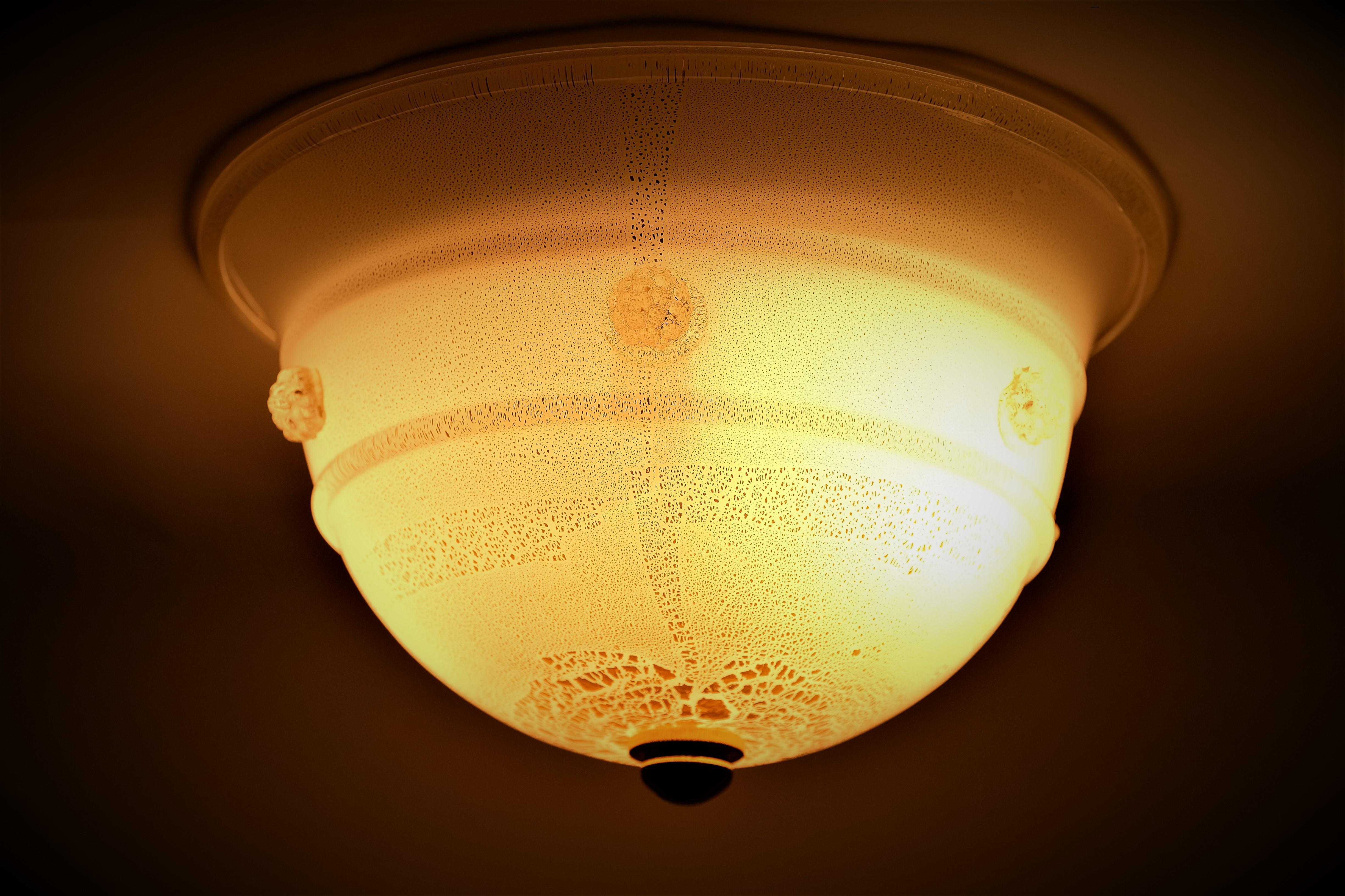 Flush Mount Ceiling Light Barovier & Toso Glass Lamp  For Sale 11