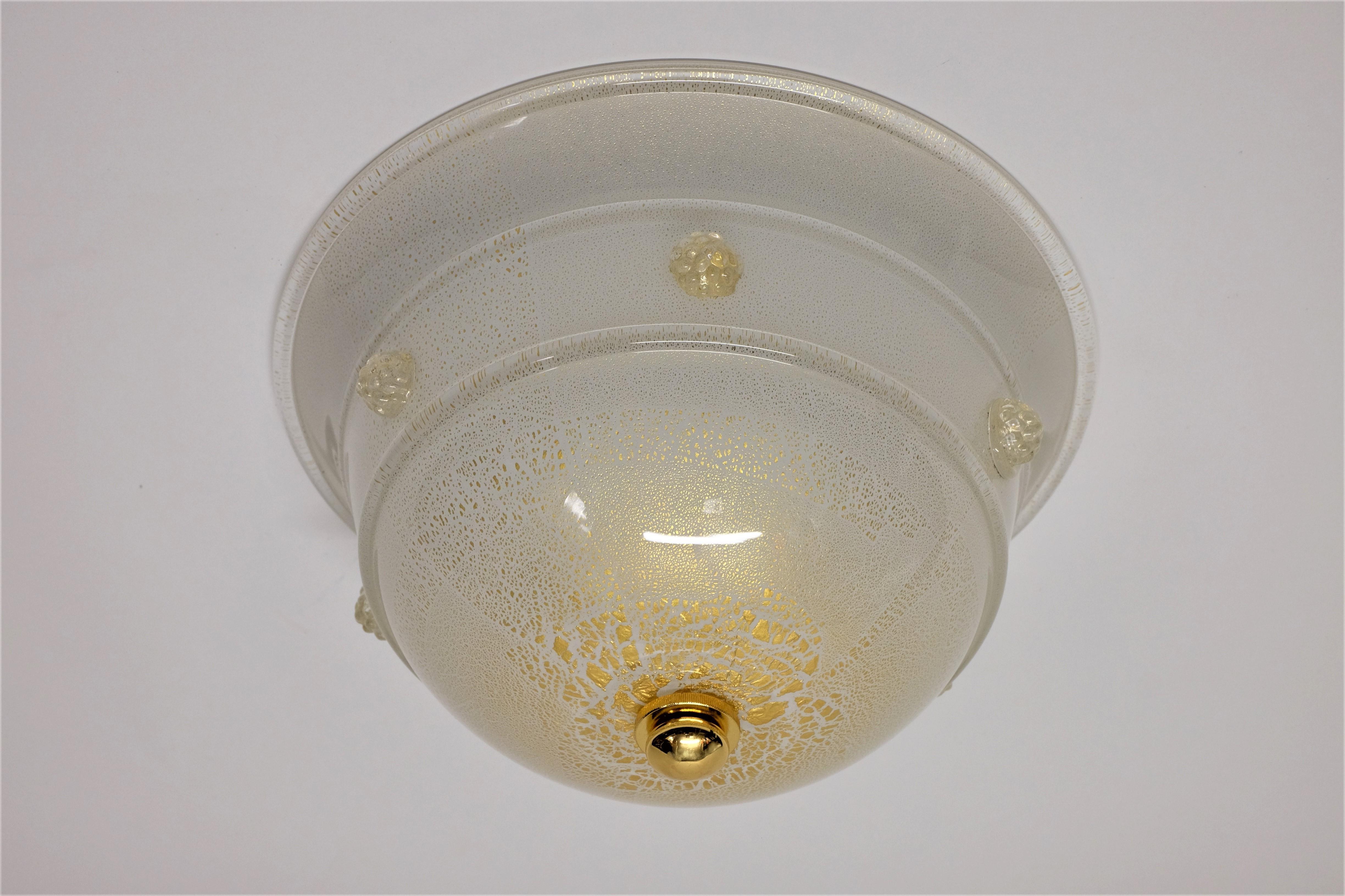Flush Mount Ceiling Light Barovier & Toso Glass Lamp  For Sale 5