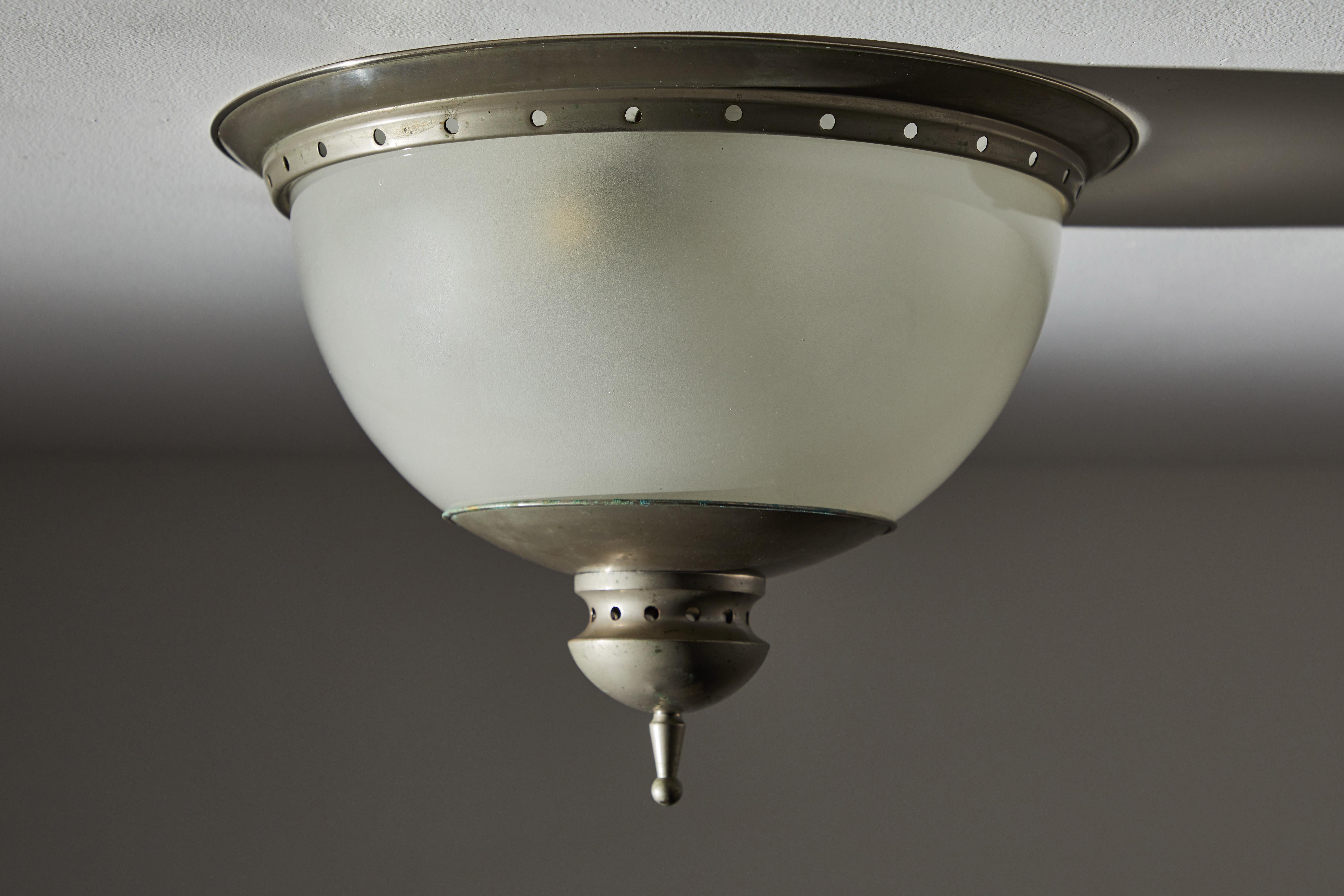 Plated Flush Mount Ceiling Light in the Style of Caccia Dominioni for Azucena For Sale