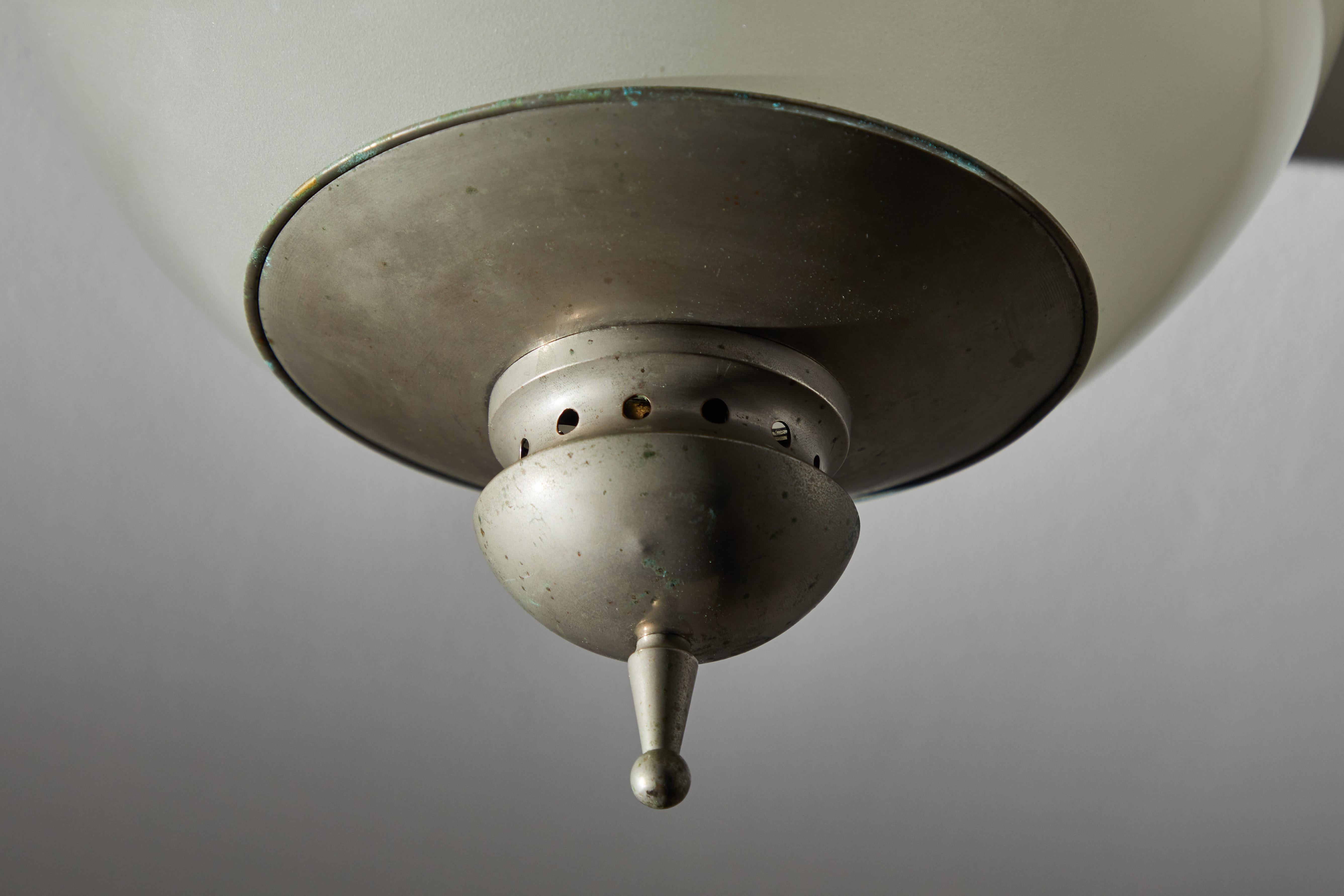 Pewter Flush Mount Ceiling Light in the Style of Caccia Dominioni for Azucena For Sale