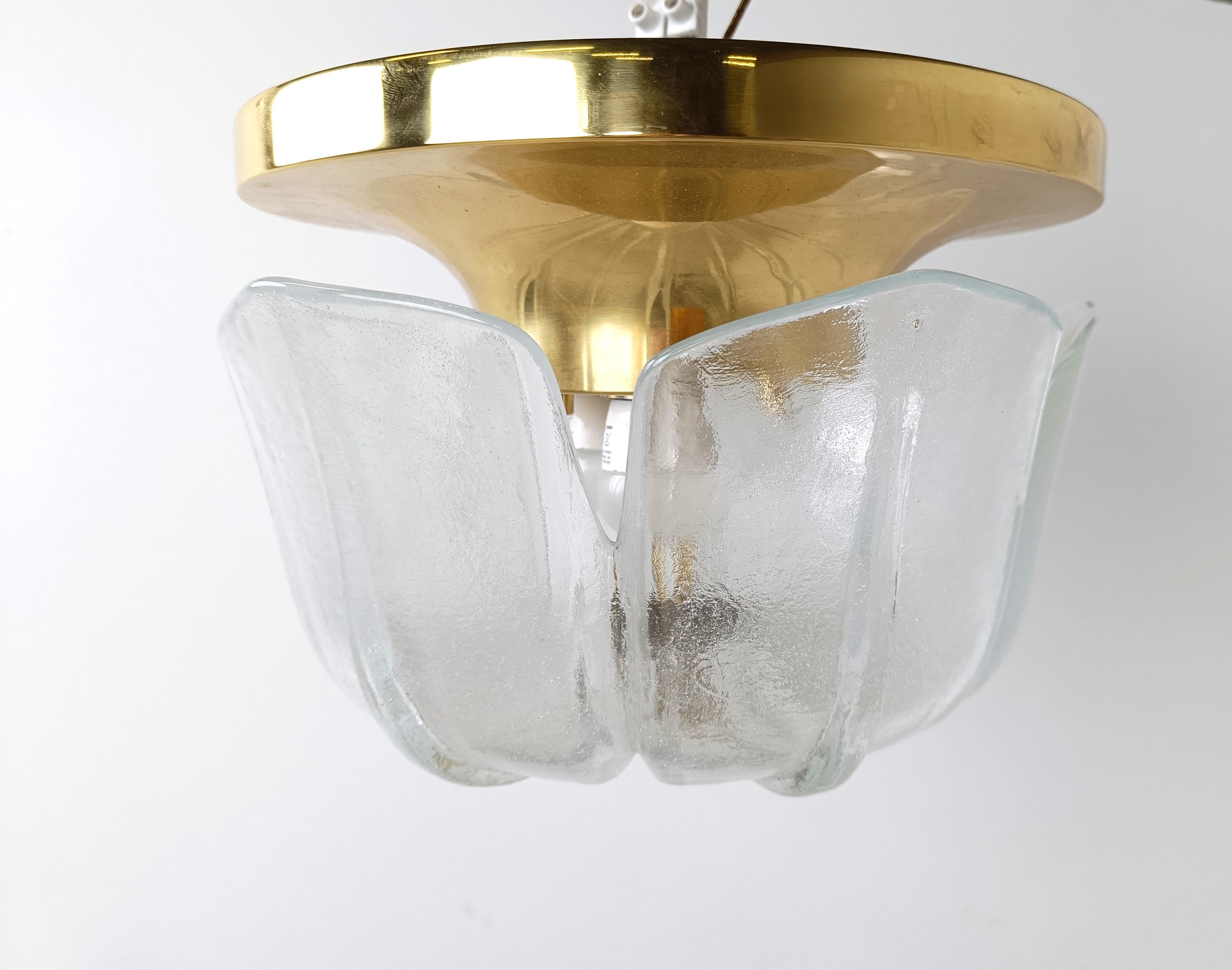 German Flush mount ceiling light by Glashutte Limburg, 1960s For Sale