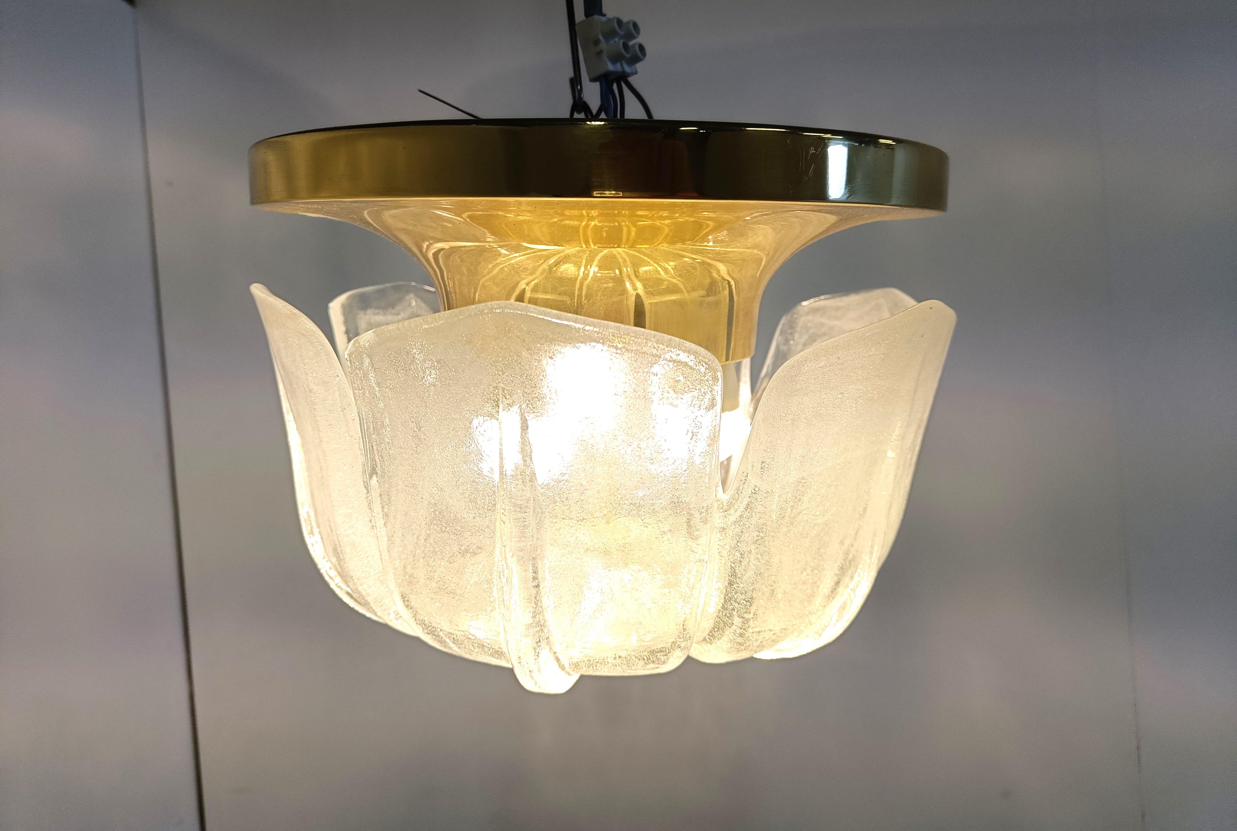 Mid-20th Century Flush mount ceiling light by Glashutte Limburg, 1960s For Sale