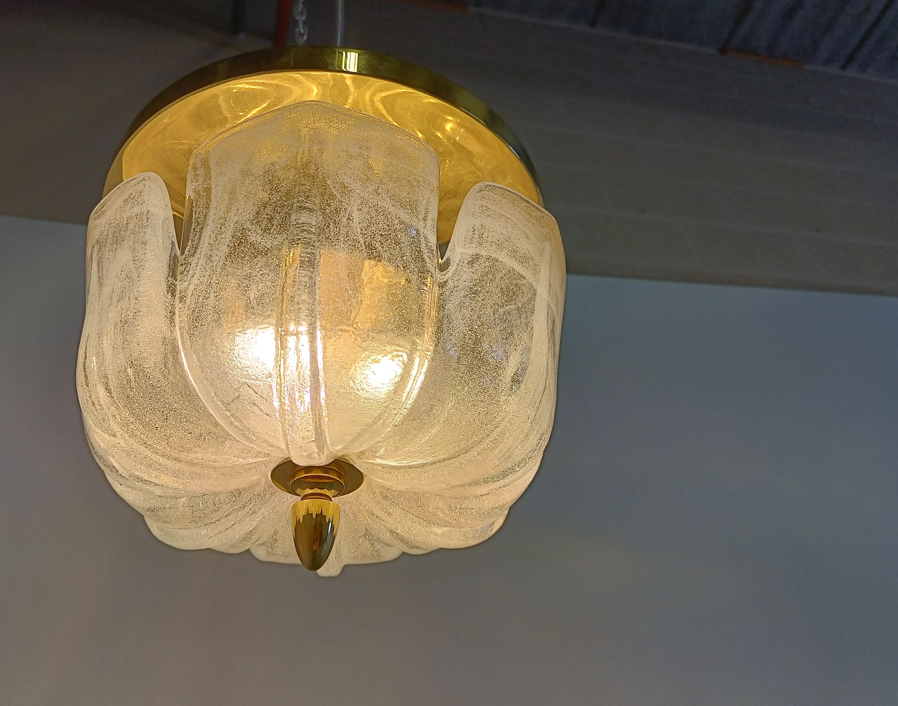 Flush mount ceiling light by Glashutte Limburg, 1960s For Sale 1