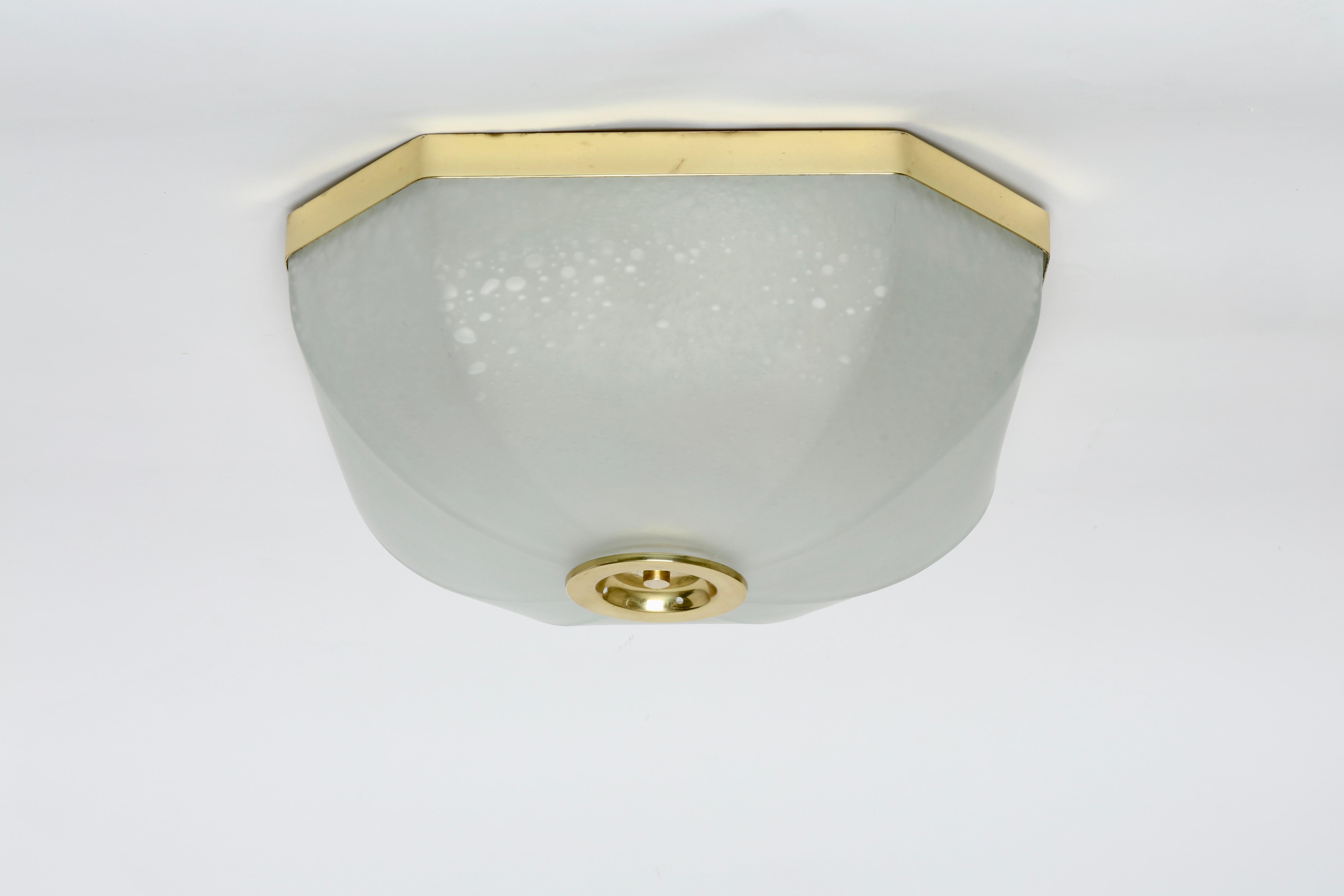Mid-Century Modern Flush Mount Ceiling Light by Lumi, circa 1950s For Sale