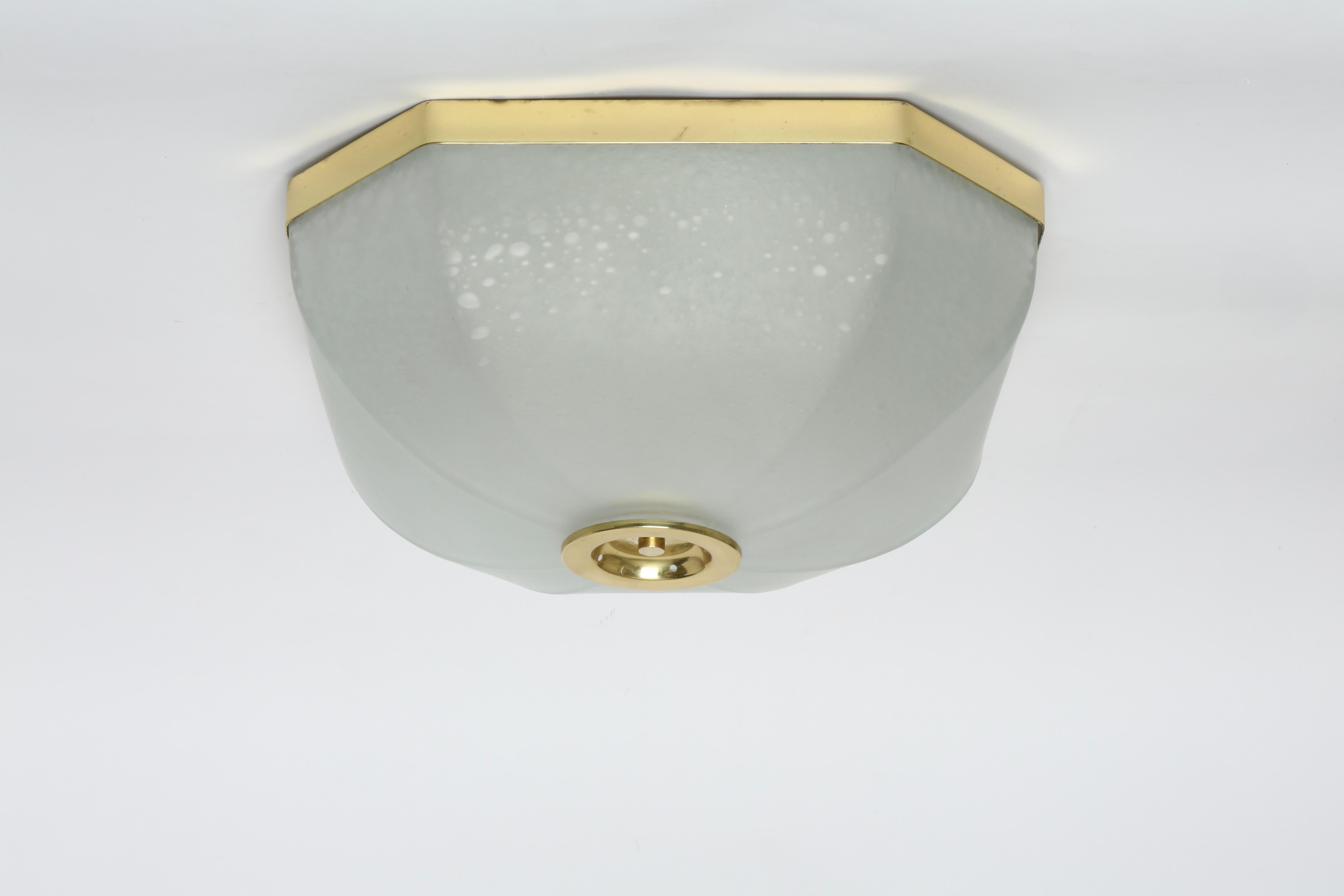 Flush Mount Ceiling Light by Lumi, circa 1950s In Good Condition For Sale In Brooklyn, NY