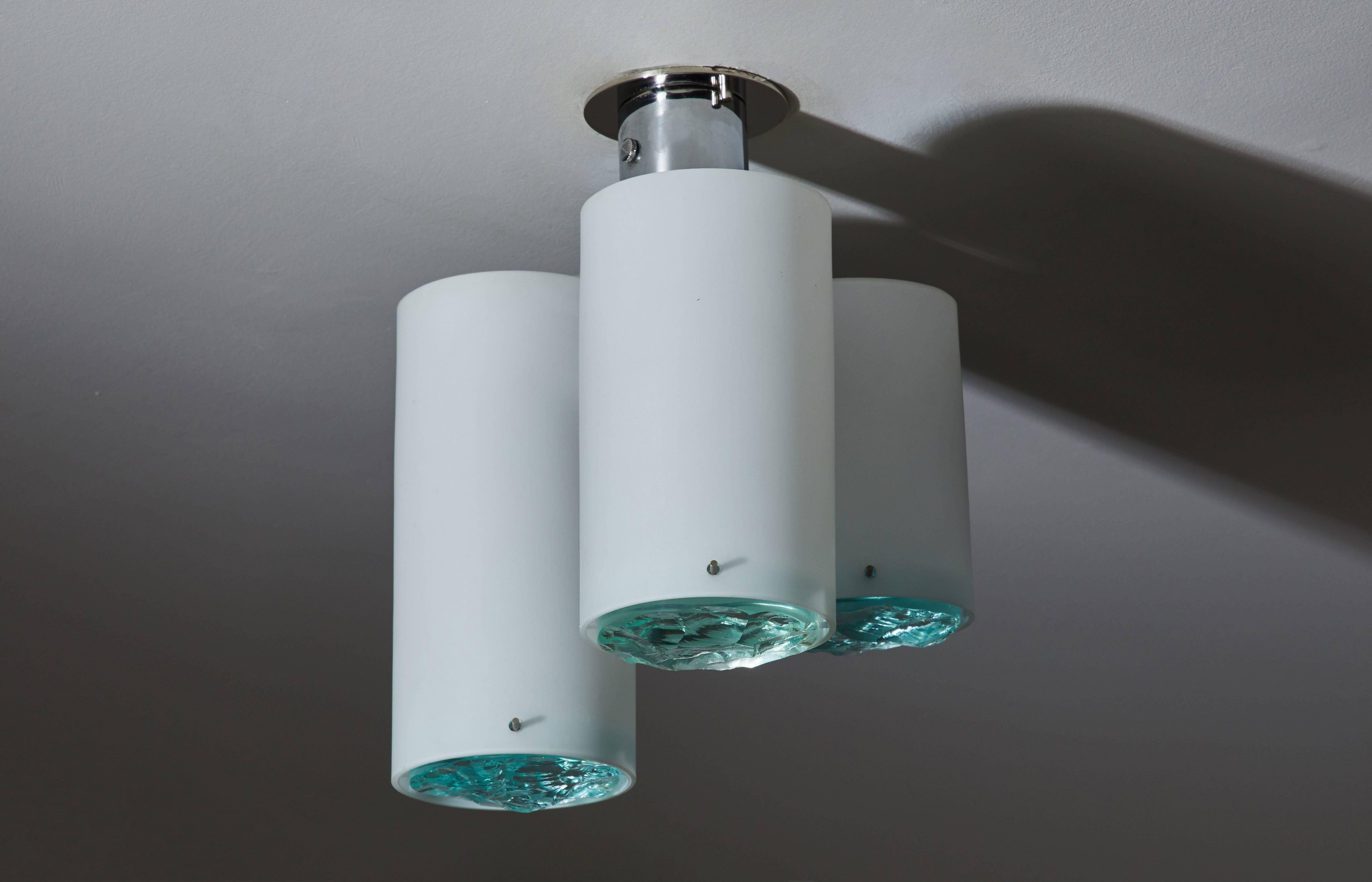 Italian Flush Mount Ceiling Light Attributed to Max Ingrand for Fontana Arte