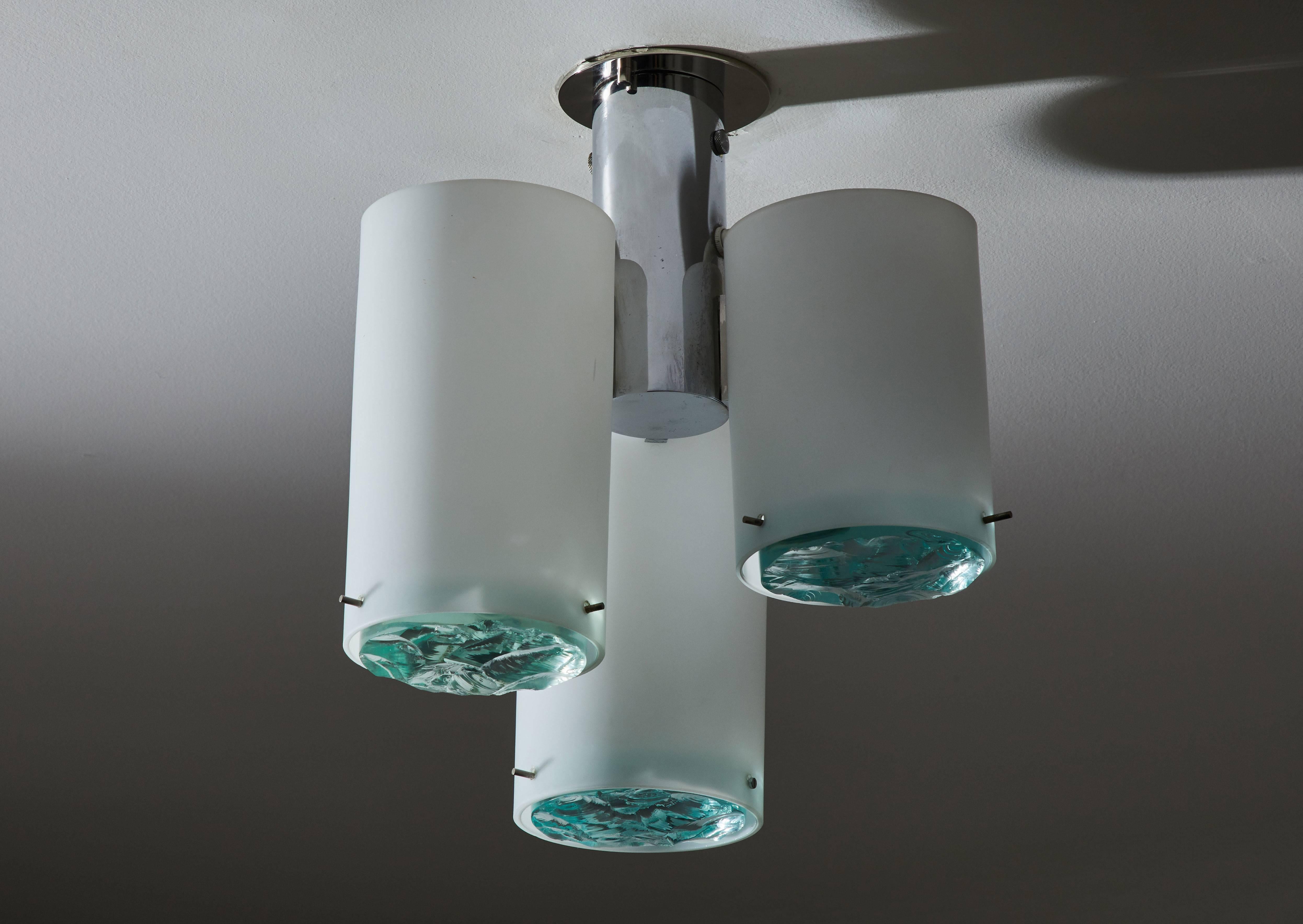 Mid-20th Century Flush Mount Ceiling Light Attributed to Max Ingrand for Fontana Arte